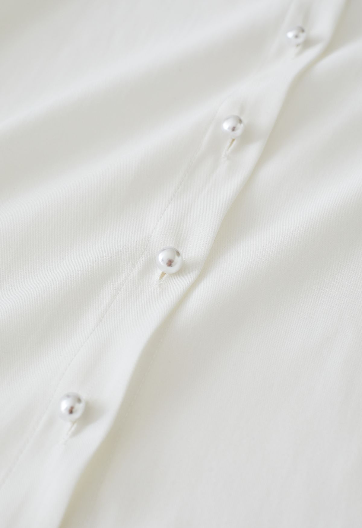 Organza Bowknot Button Down Shirt in White