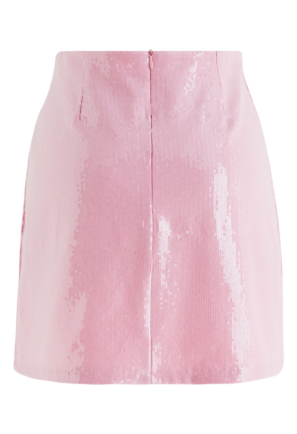 Scintillating Sequin Embellished Mini Bud Skirt in Pink