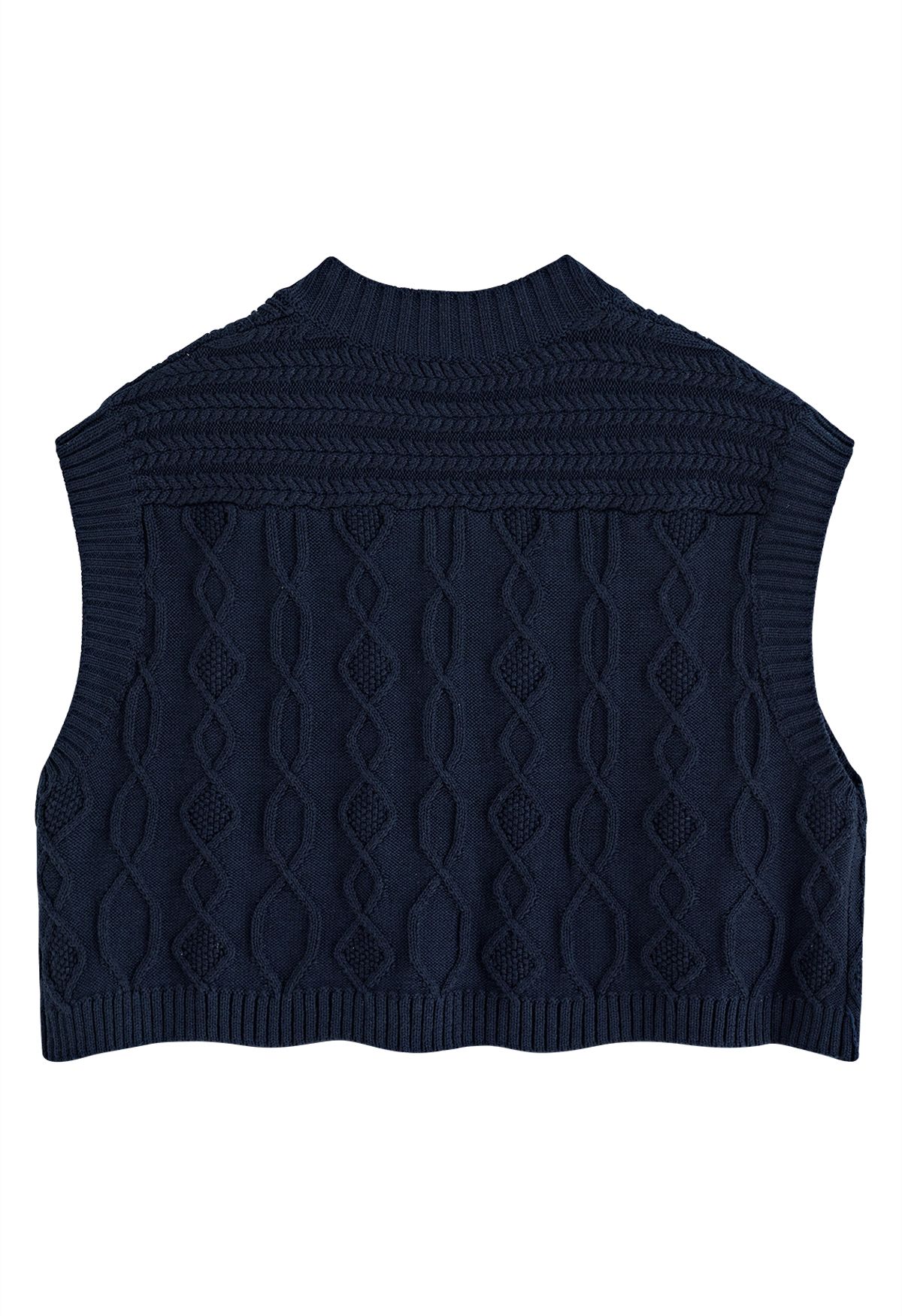 Endearing Braid Texture Vest in Navy