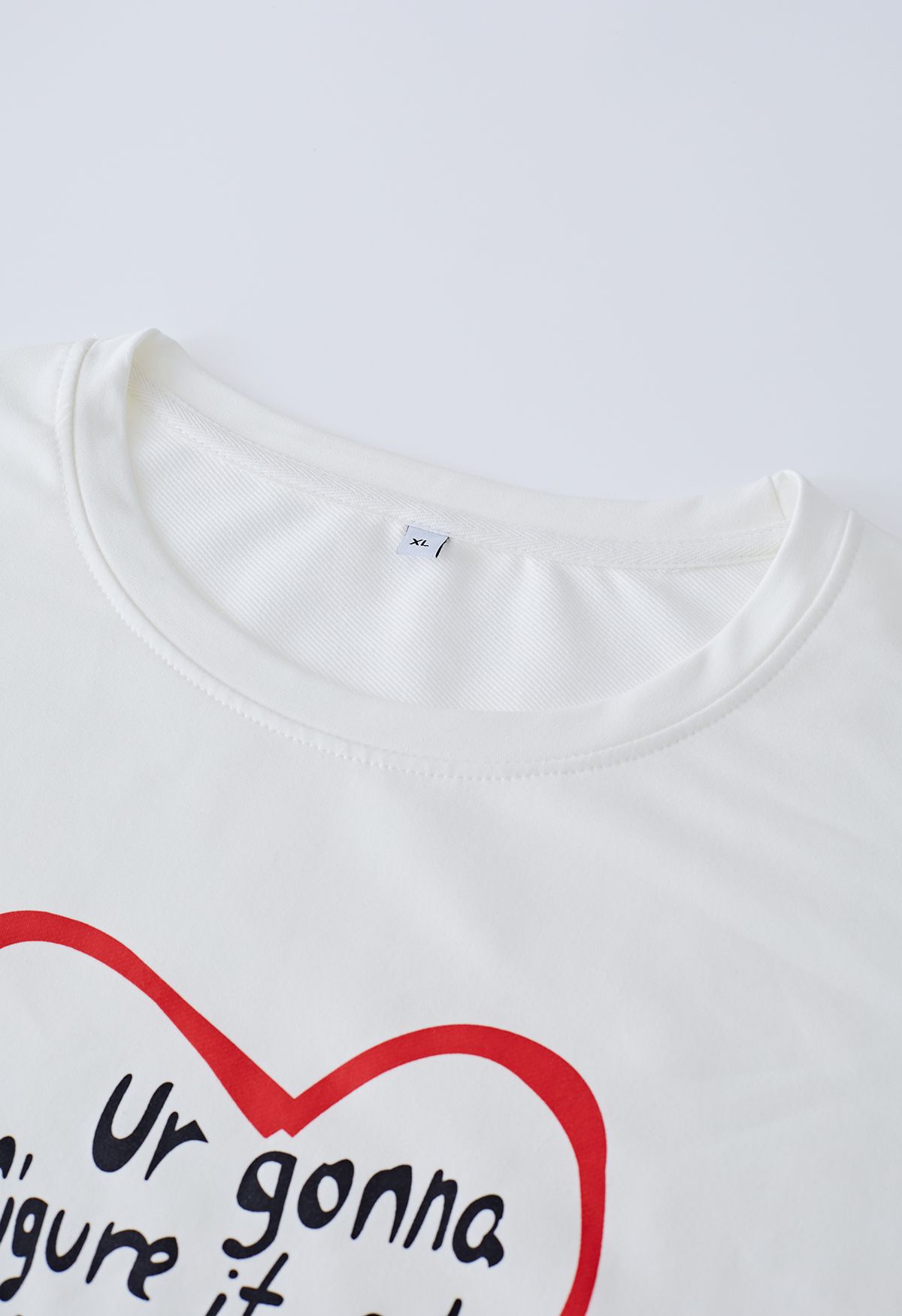 Sentence with Heart Print Oversize T-Shirt - Retro, Indie and Unique ...