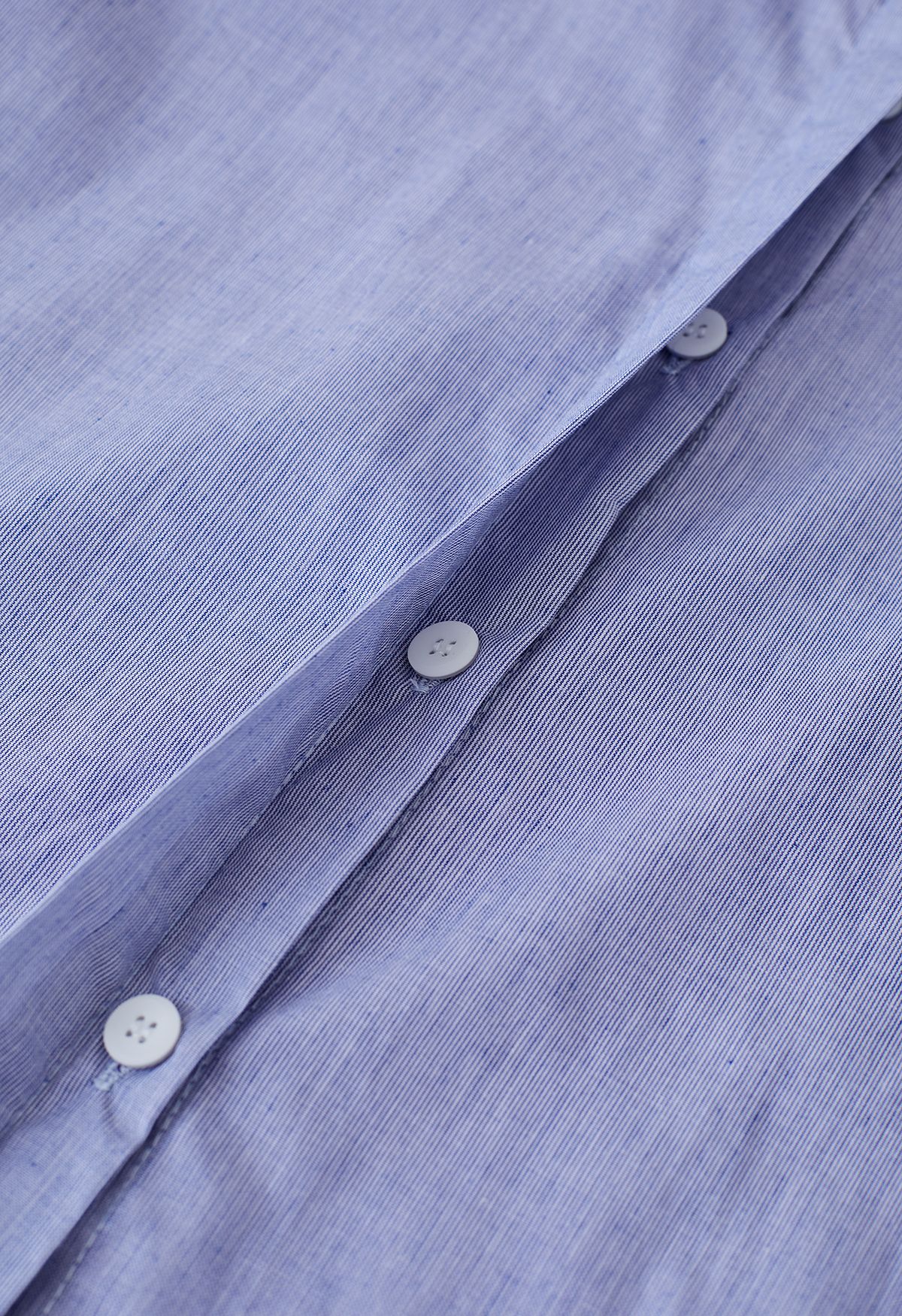 Bubble Sleeve Pinstripe Cotton Shirt in Blue - Retro, Indie and Unique ...