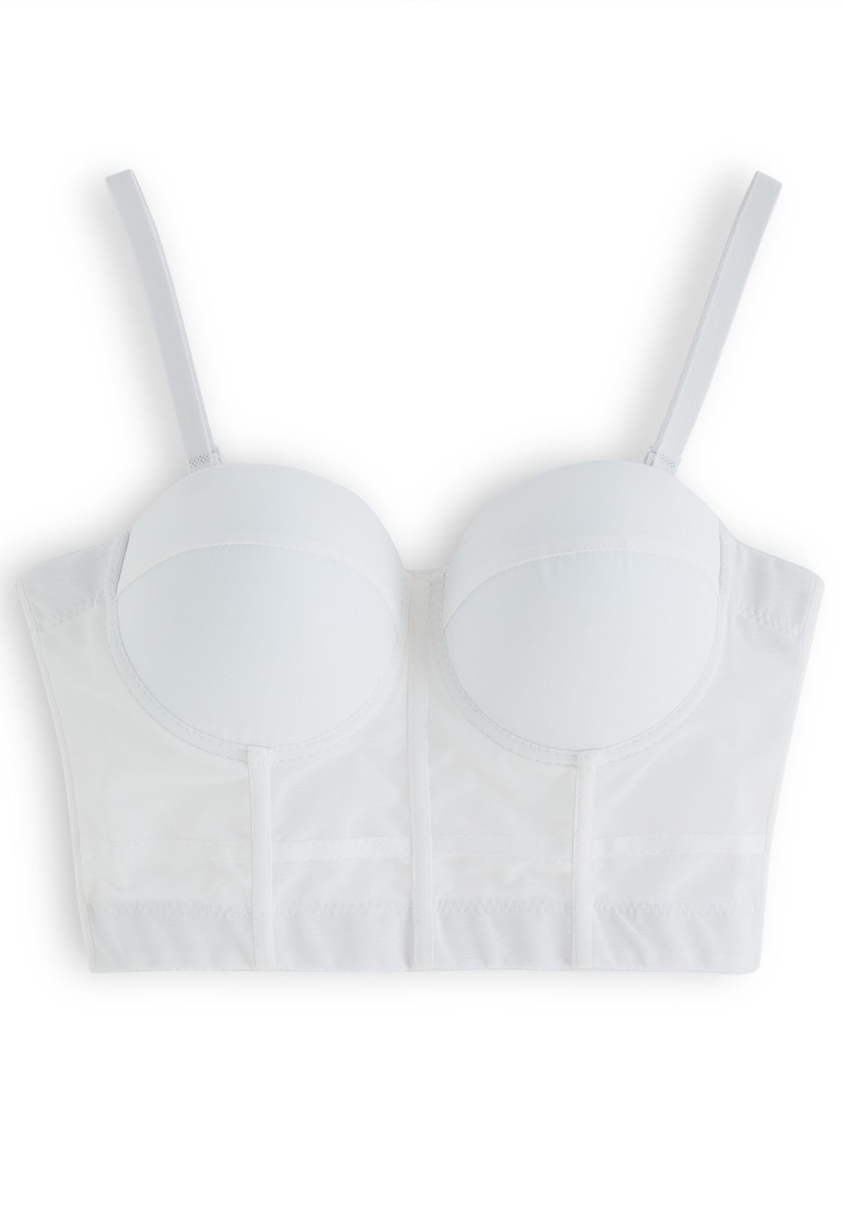 Solid Color Underwire Bustier Crop Top in White - Retro, Indie and Unique  Fashion