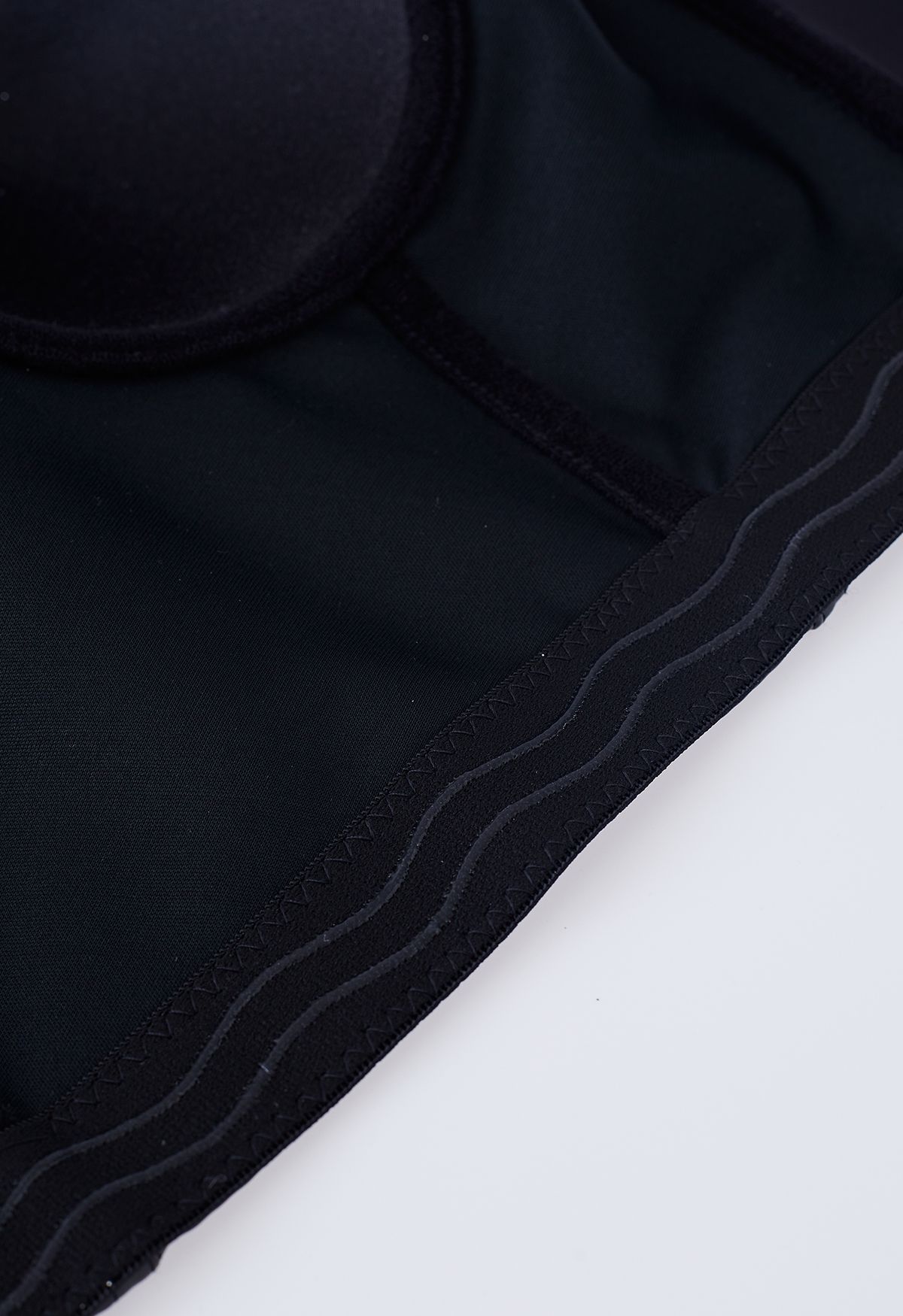 Faux Leather Bustier Crop Top in Black