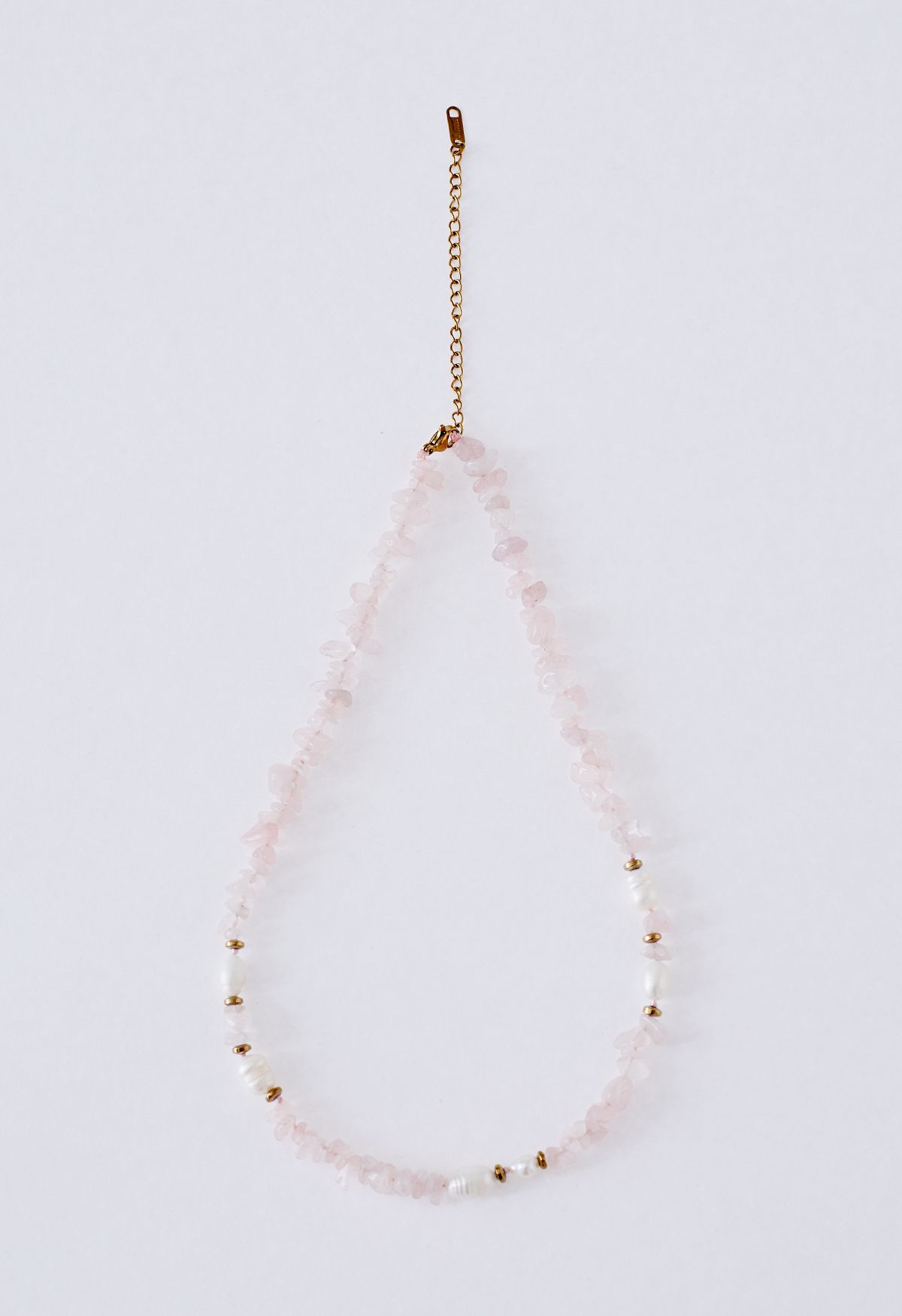 Sheen Pink Crystal Spliced Pearl Necklace