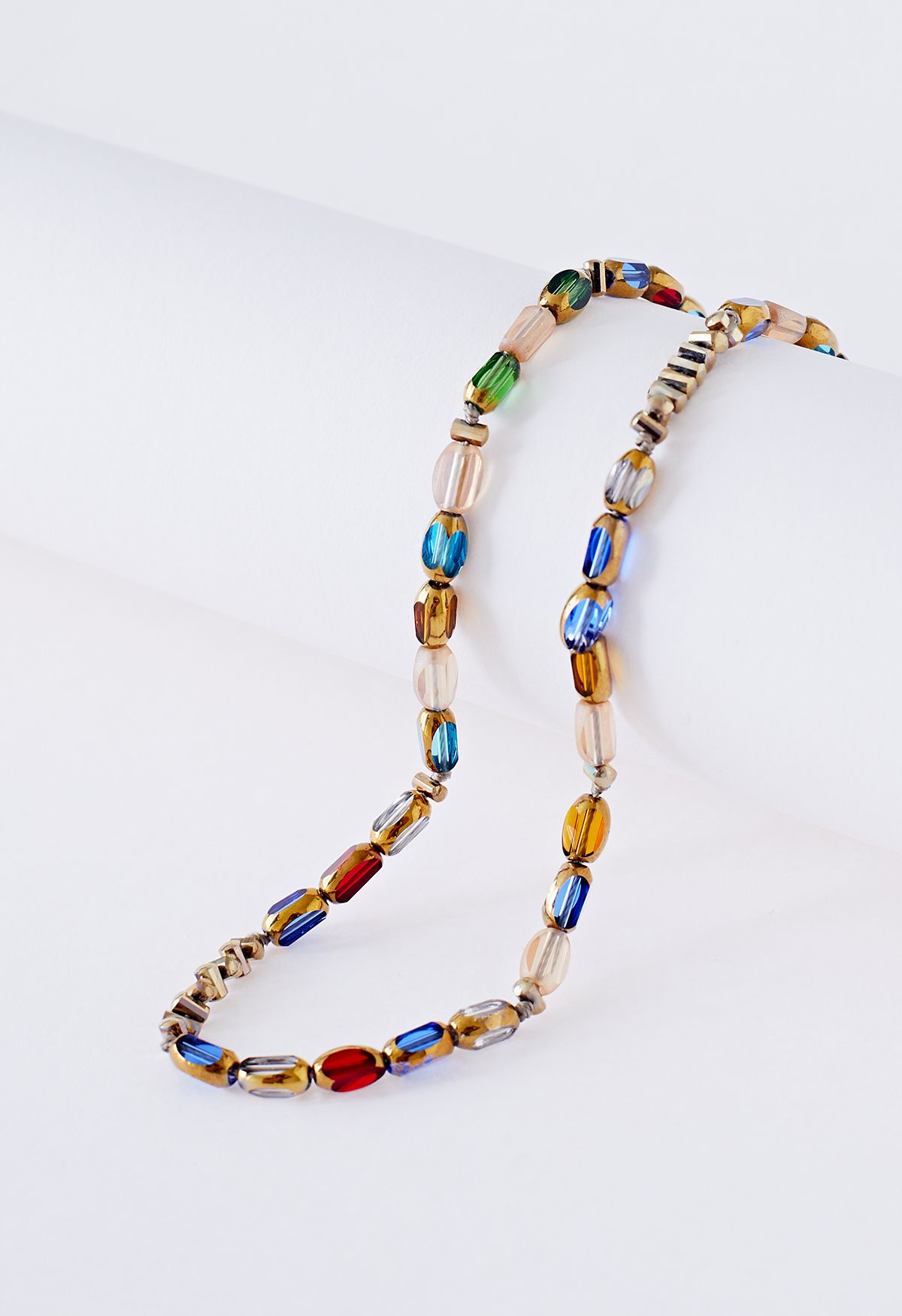 Vintage Colored Crystal Clavicle Necklace