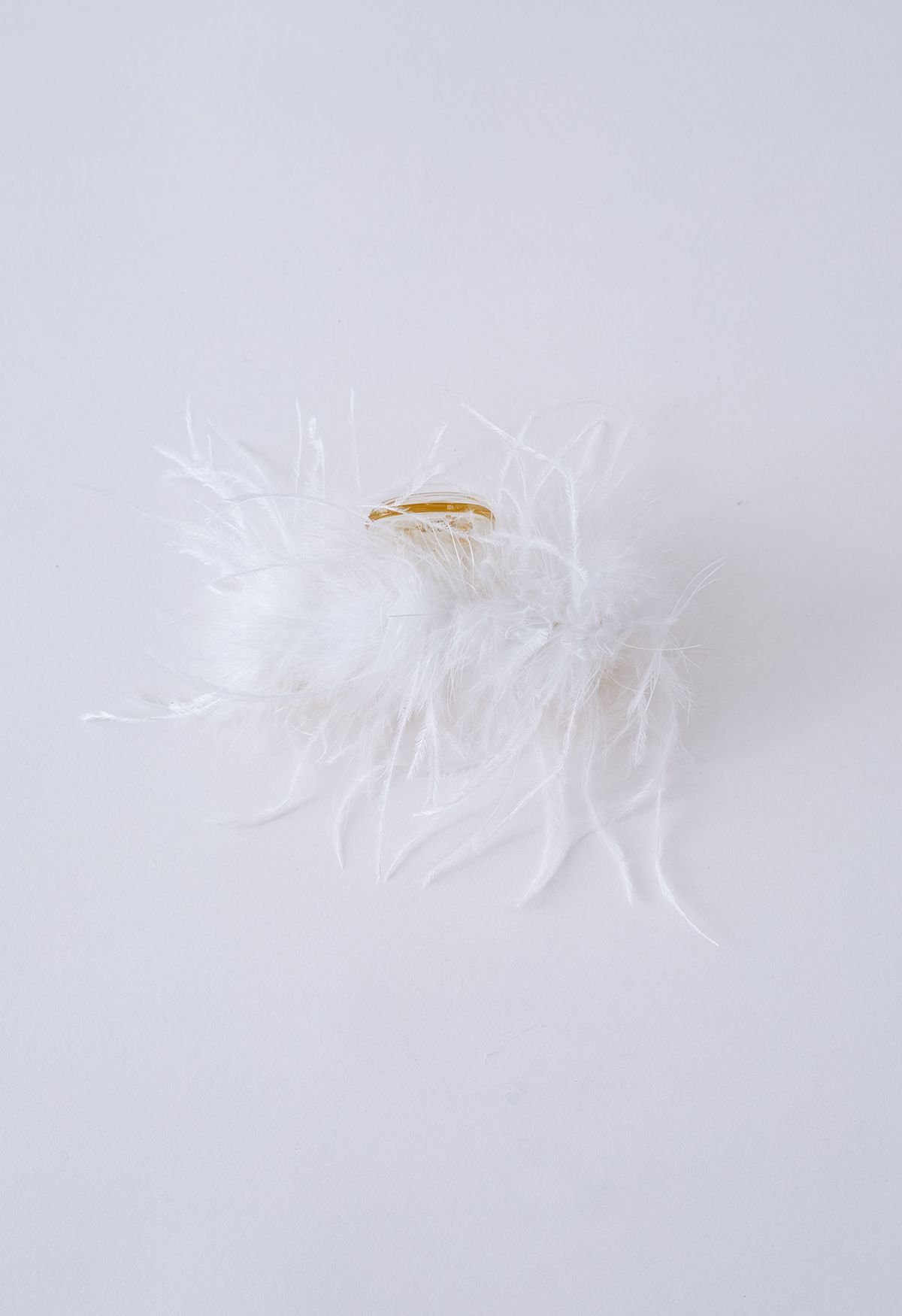 Airy Feather Hair Clip in White