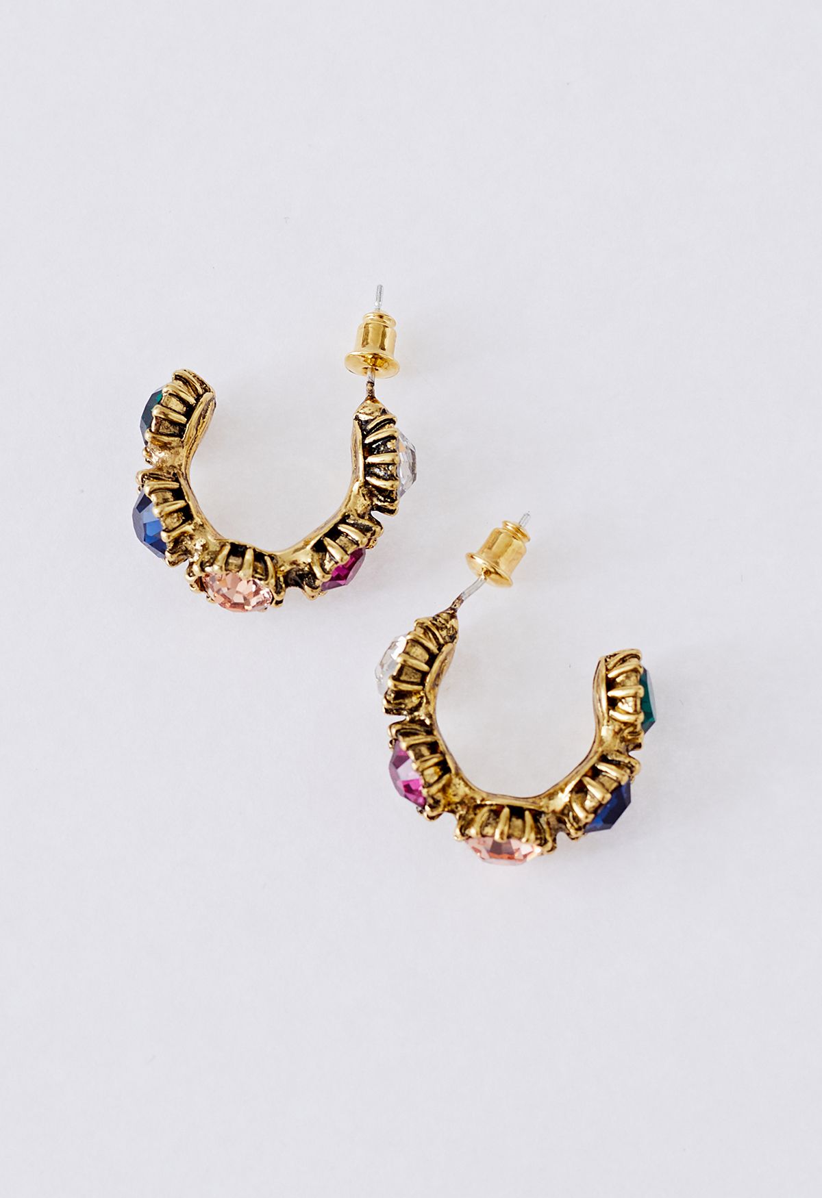Vintage Multicolor Gemstone Earrings