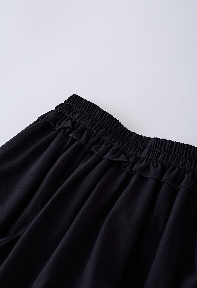 Ruffle Hem Mini Skirt in Black - Retro, Indie and Unique Fashion