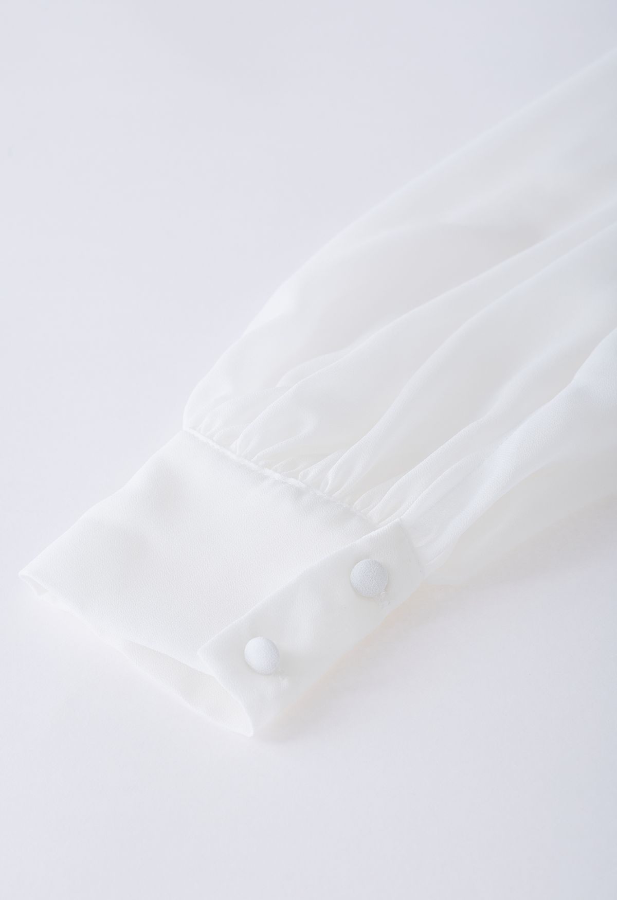 Fluttering Ruffle Semi-Sheer Crop Top in White