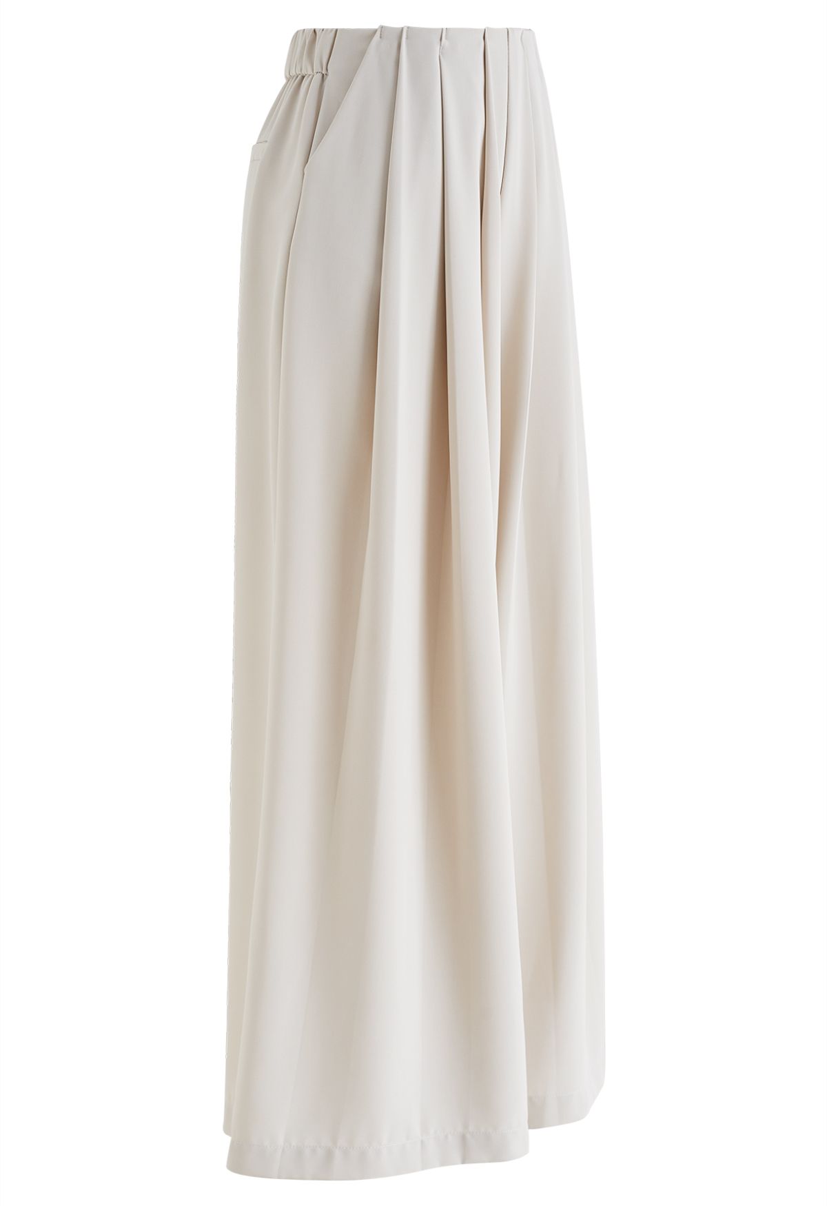Fanciful Pleats Wide-Leg Pants in Ivory - Retro, Indie and Unique Fashion