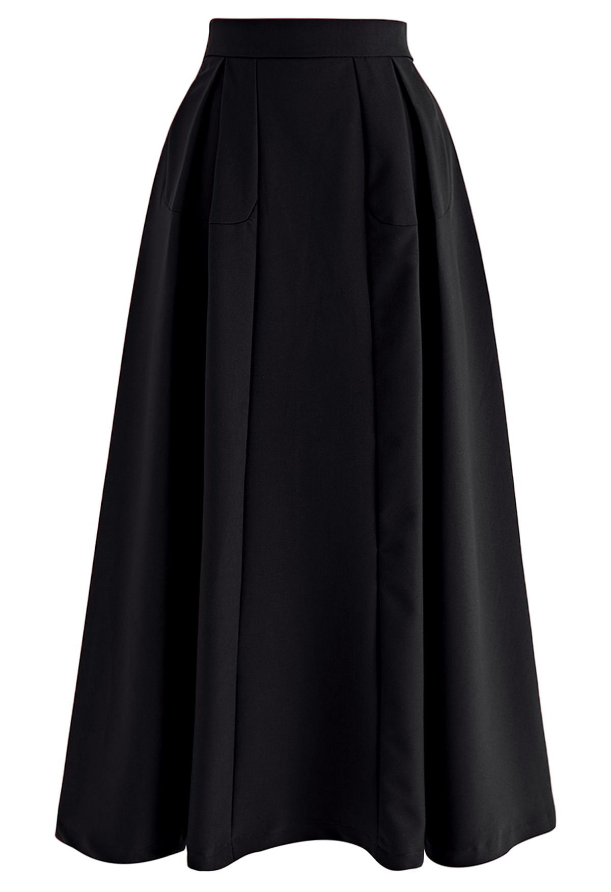 Seam Detailing Pleated A-Line Skirt in Black - Retro, Indie and Unique ...
