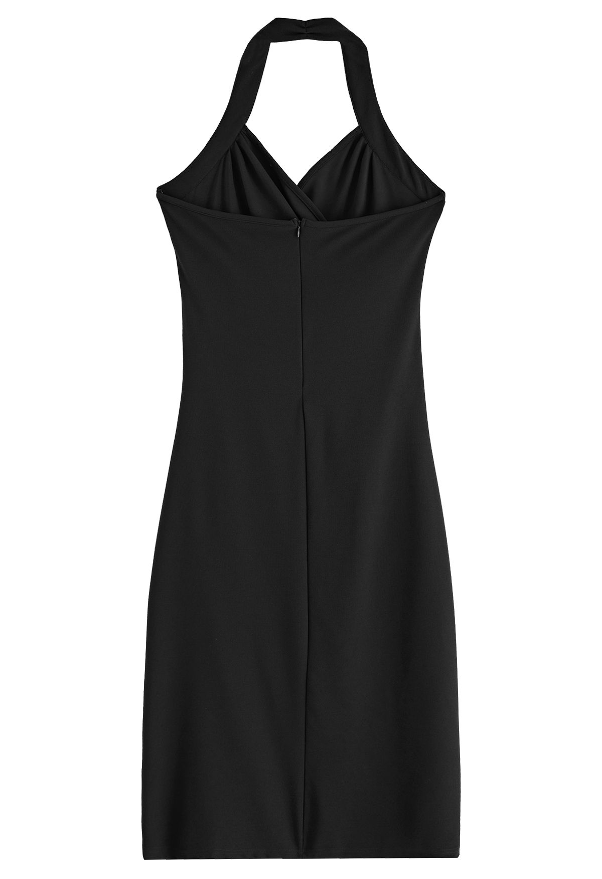 Halter Neck Wrap Bust Dress in Black - Retro, Indie and Unique Fashion