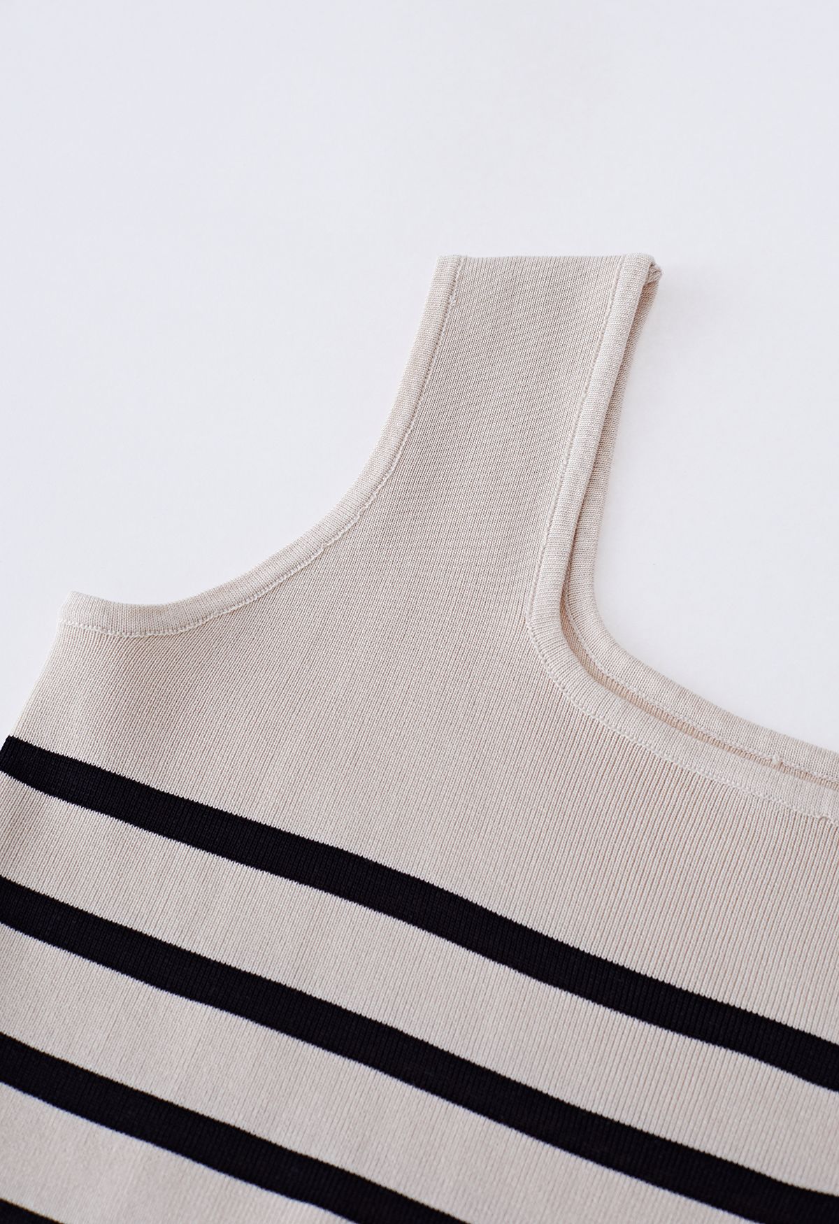 Basic Stripe Printed Knit Tank Top