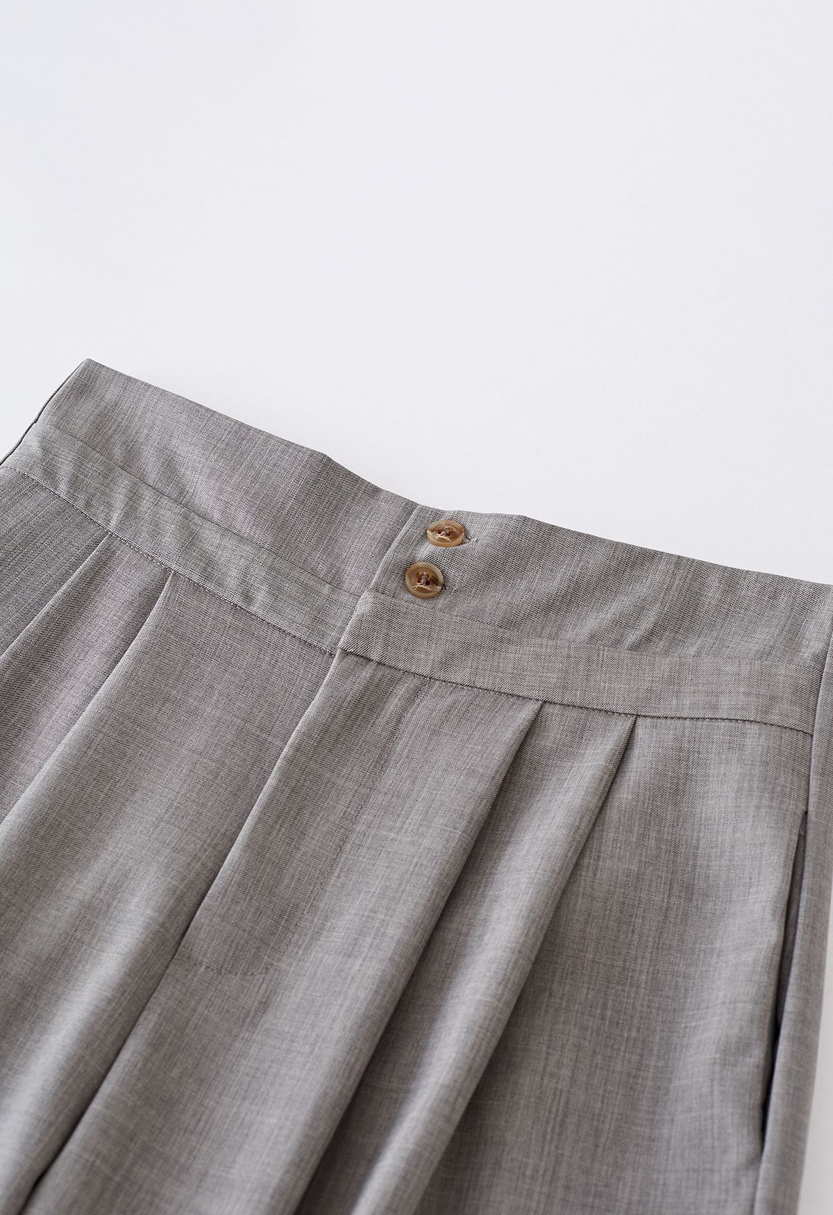 Subtle Pleats Wide-Leg Pants in Grey