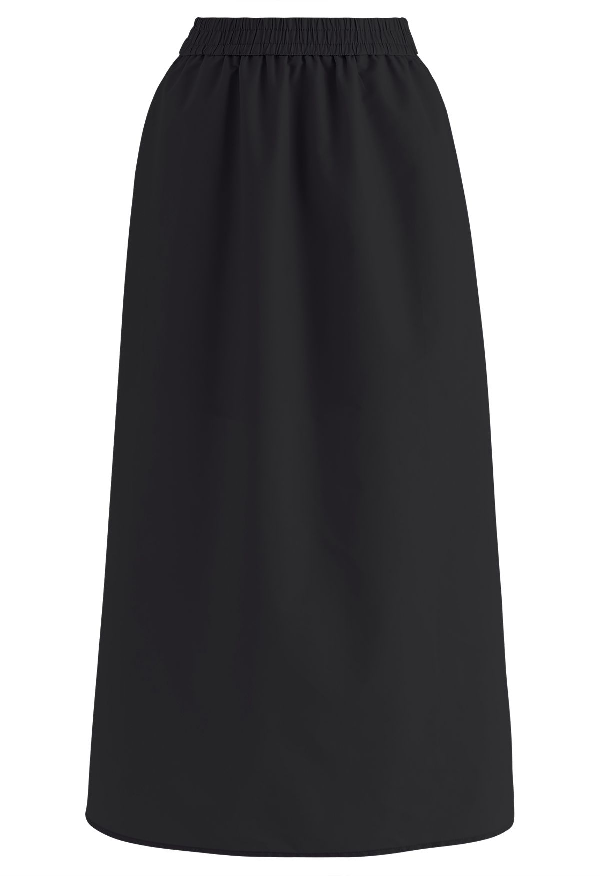 Breezy Bliss Crop Top and Slit Maxi Skirt Set in Black