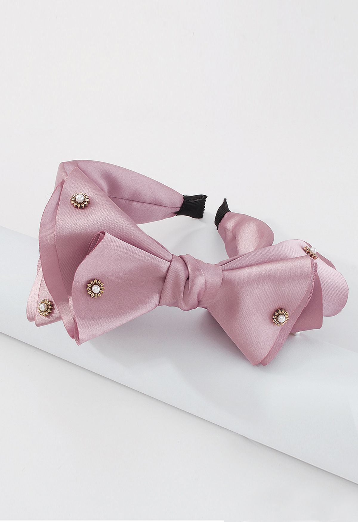 Dainty Bling Hot Pink Satin Bow Headband