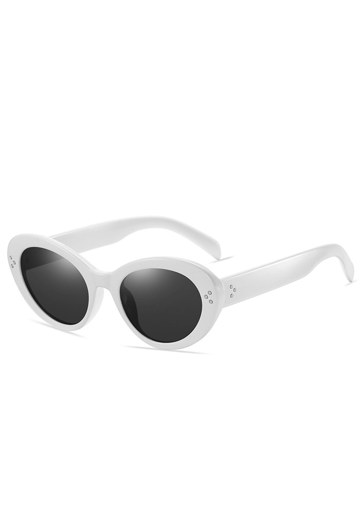 Retro Full Rim Cat-Eye Sunglasses in White
