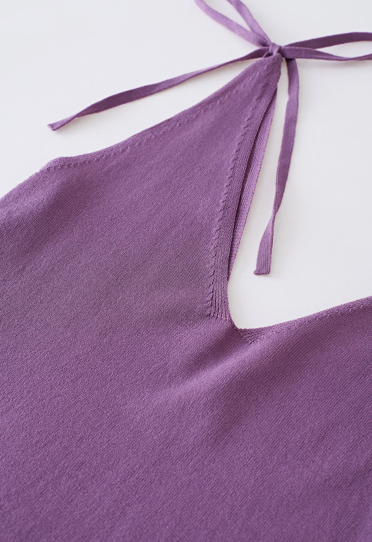 Tie-Shoulder V-Neck Tank Top in Purple