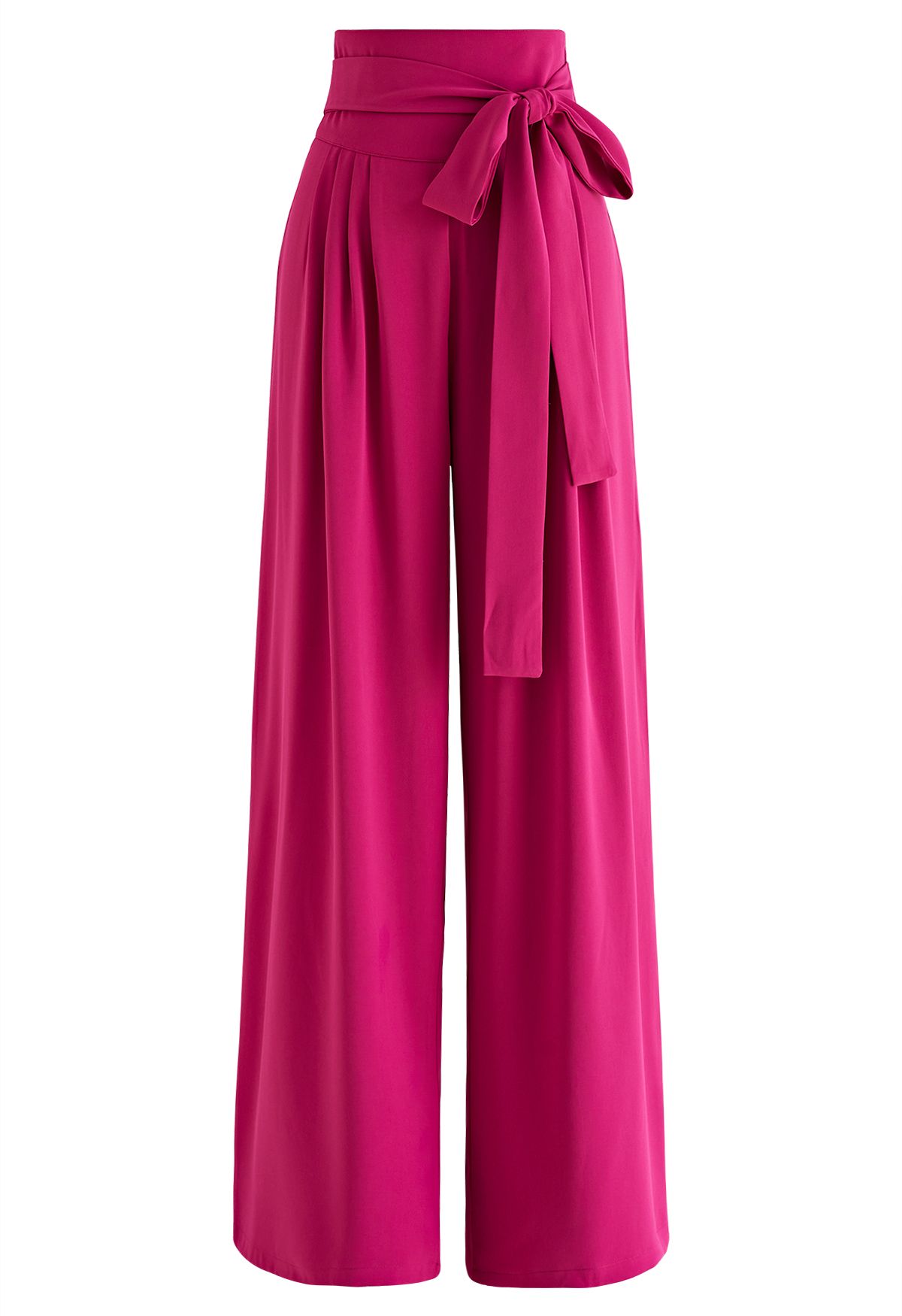 Bowknot High Waist Wide-Leg Pants in Magenta - Retro, Indie and Unique ...