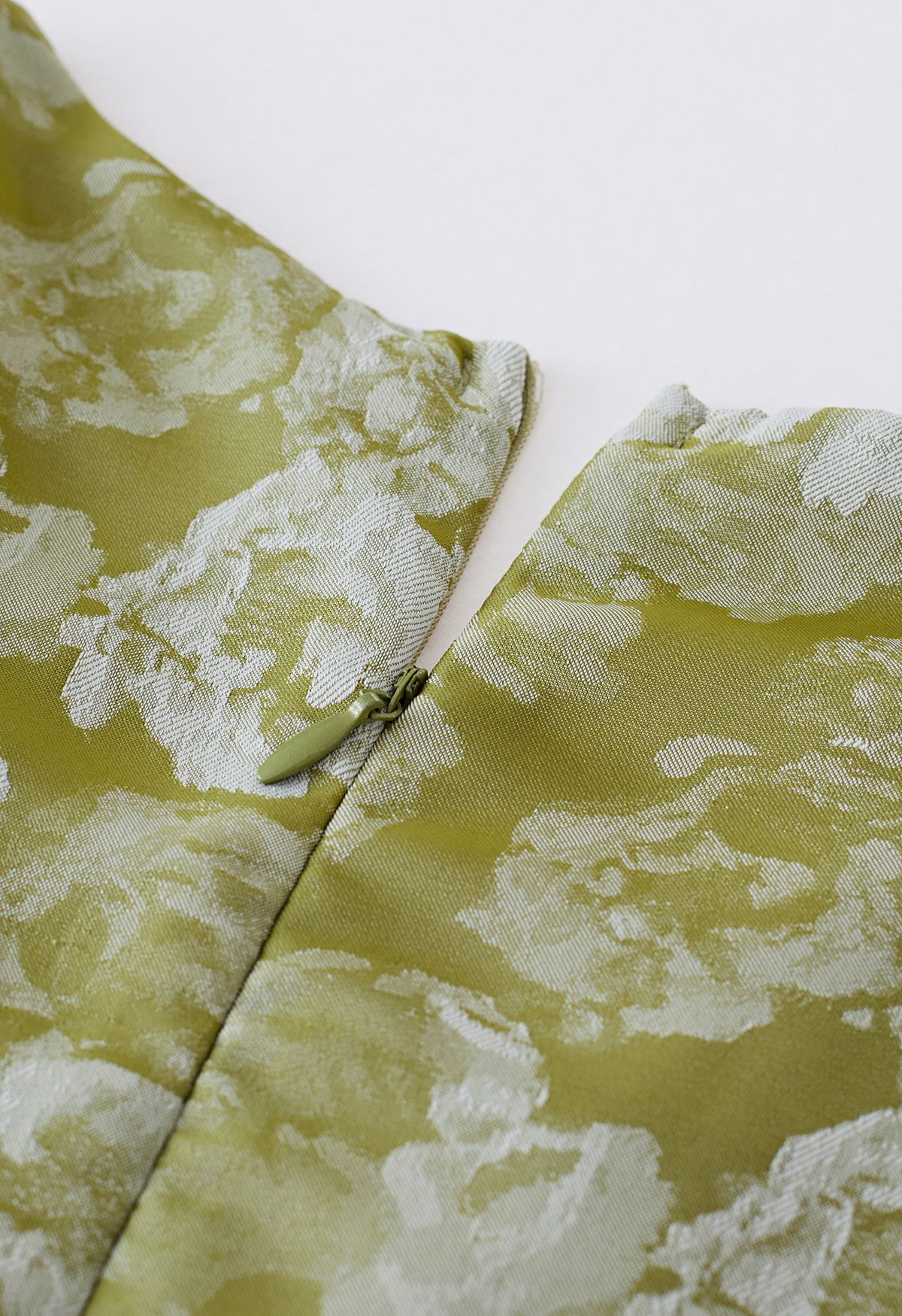 Peony Print Batwing Sleeve Faux-Wrap Dress