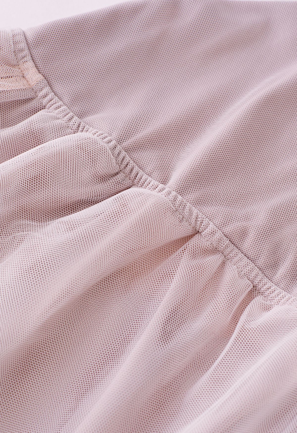 Crisscross Open Back Wrap Mesh Tulle Dress in Pink
