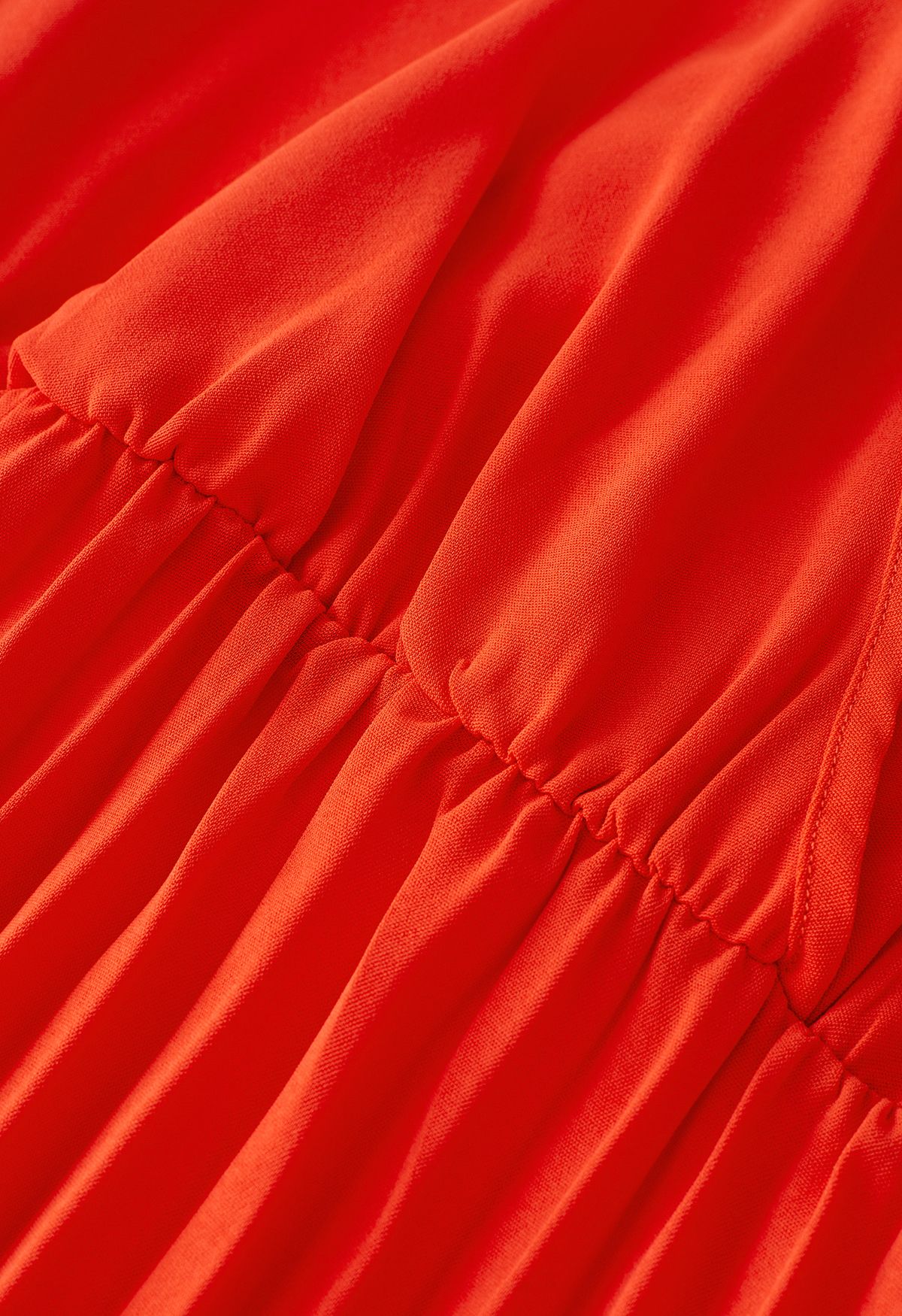 Sash Adorned Pleated Wrap Sleeveless Dress in Orange - Retro, Indie and ...
