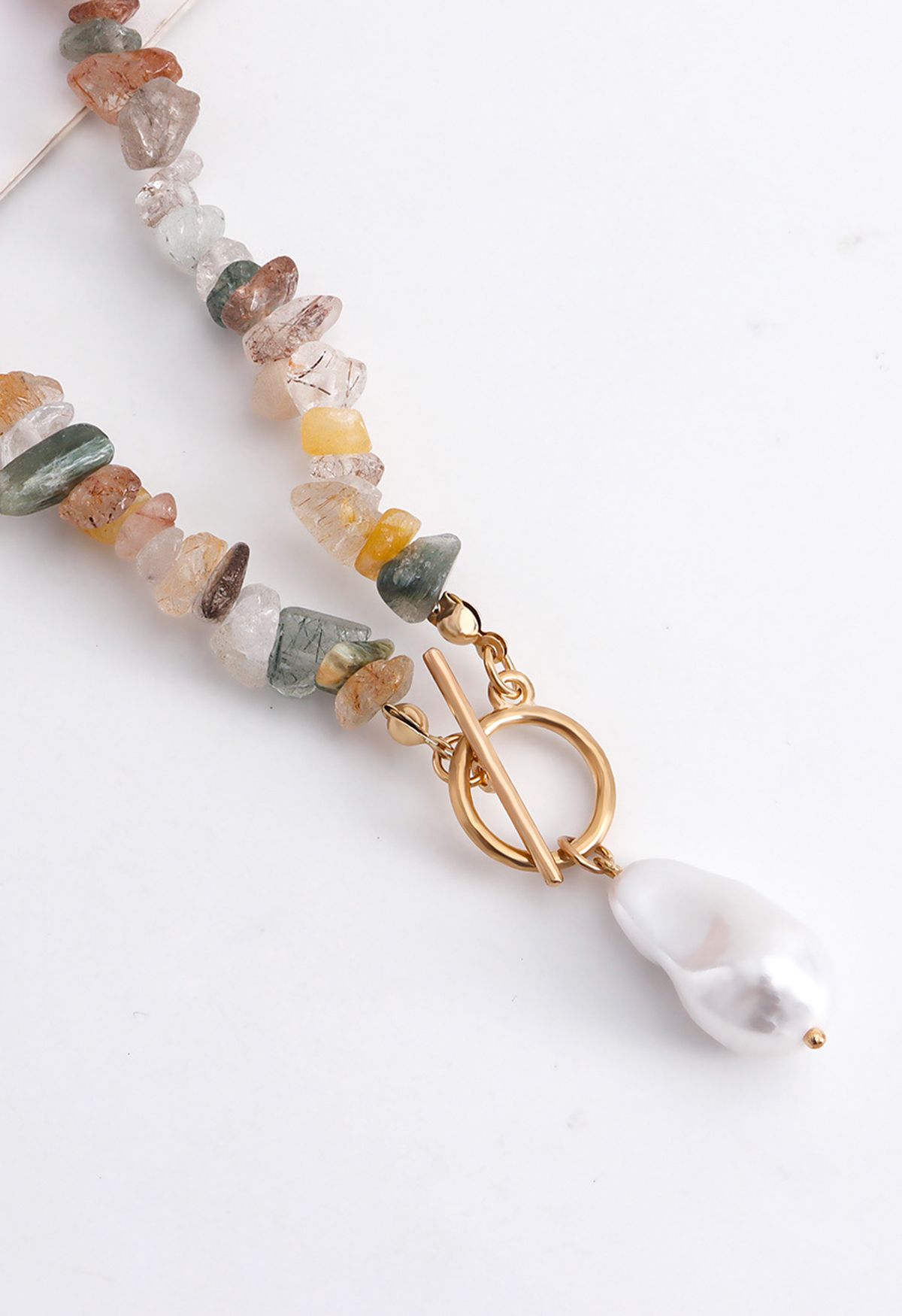 Multicolor Natural Stone Pearl Necklace