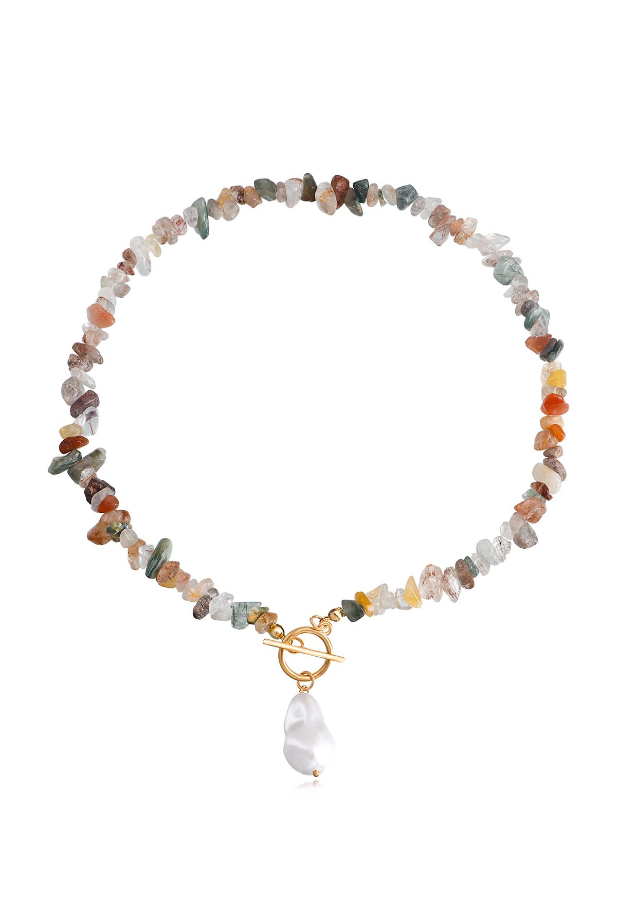 Multicolor Natural Stone Pearl Necklace