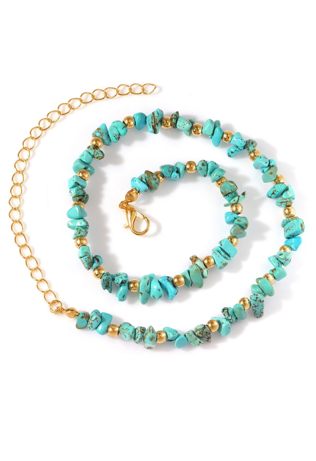 Irregular Natural Stone Necklace in Turquoise