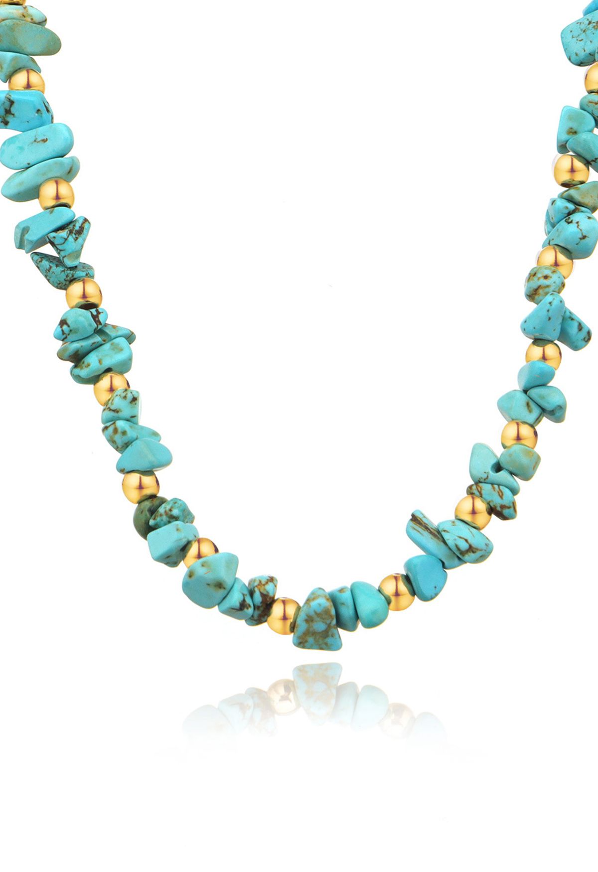 Irregular Natural Stone Necklace in Turquoise
