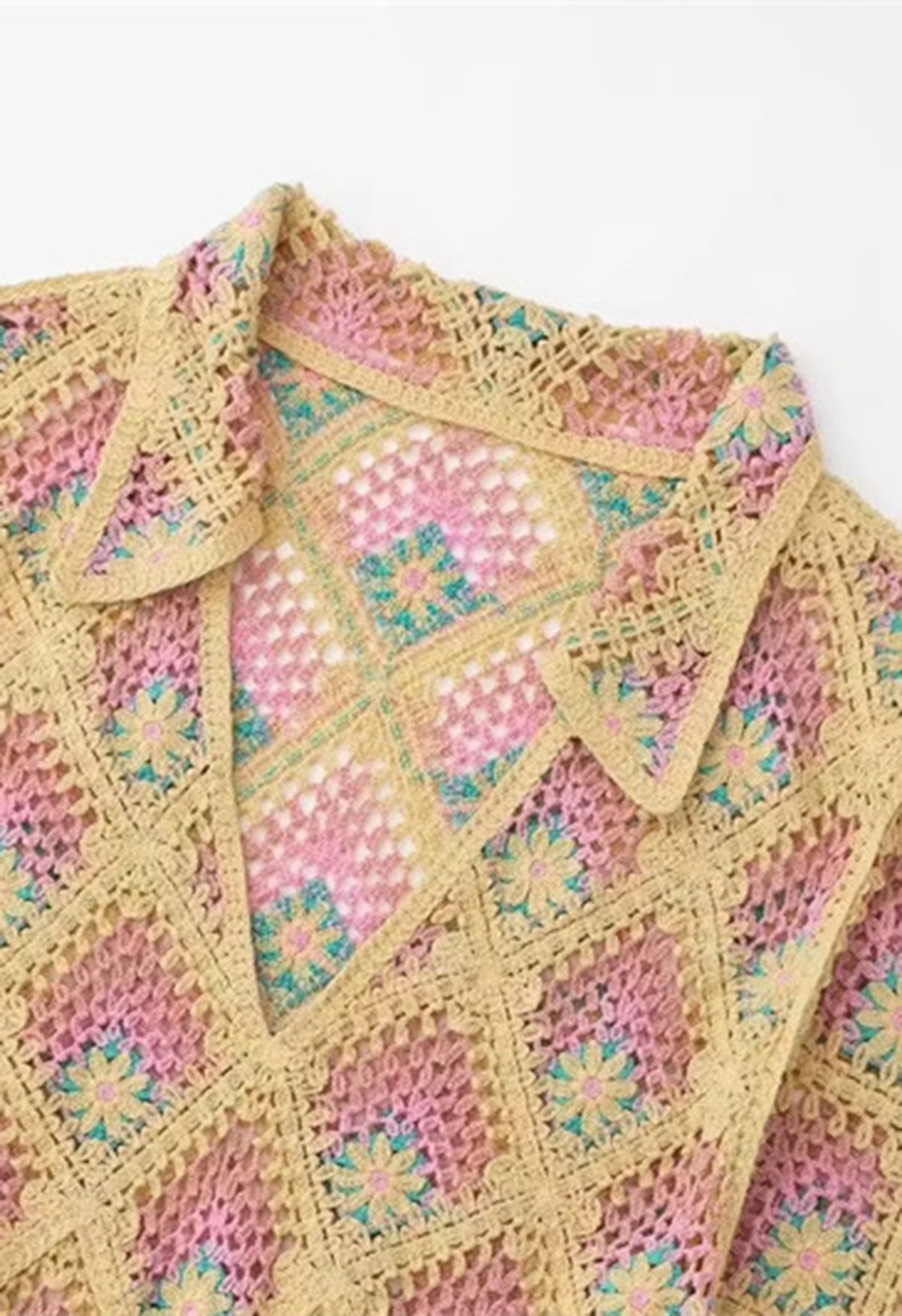Boho Ethnic Floral Crochet Dress