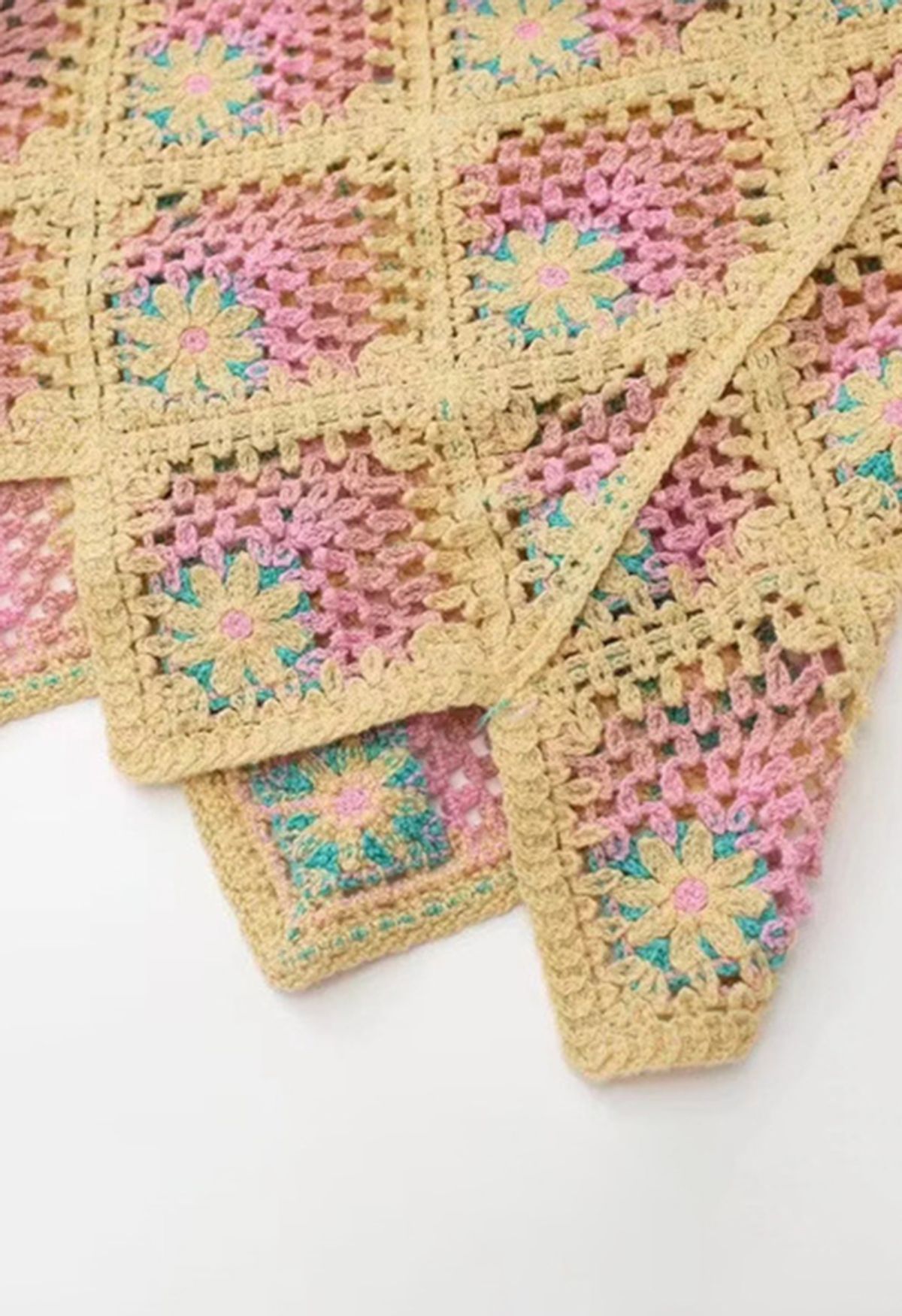 Boho Ethnic Floral Crochet Dress