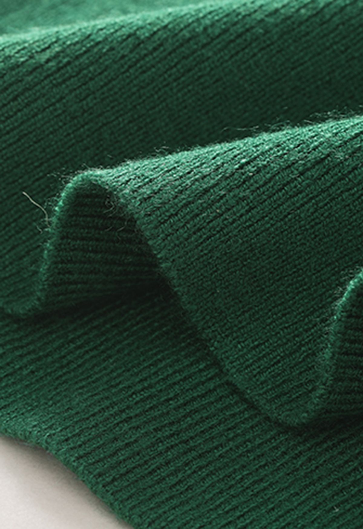 Pearl Embellished Mock Neck Sleeveless Knit Top in Dark Green