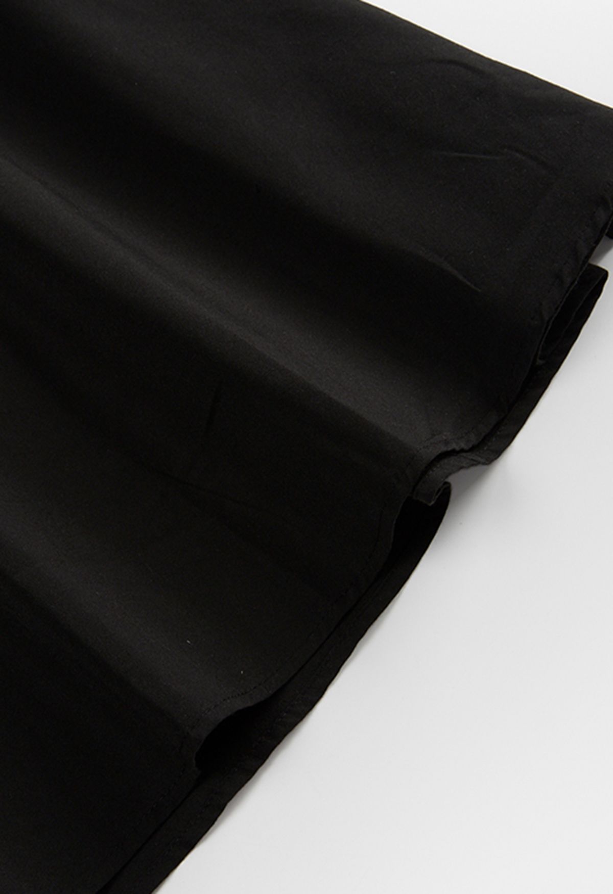 Square Neck Side Drawstring Spliced Sleeveless Dress in Black