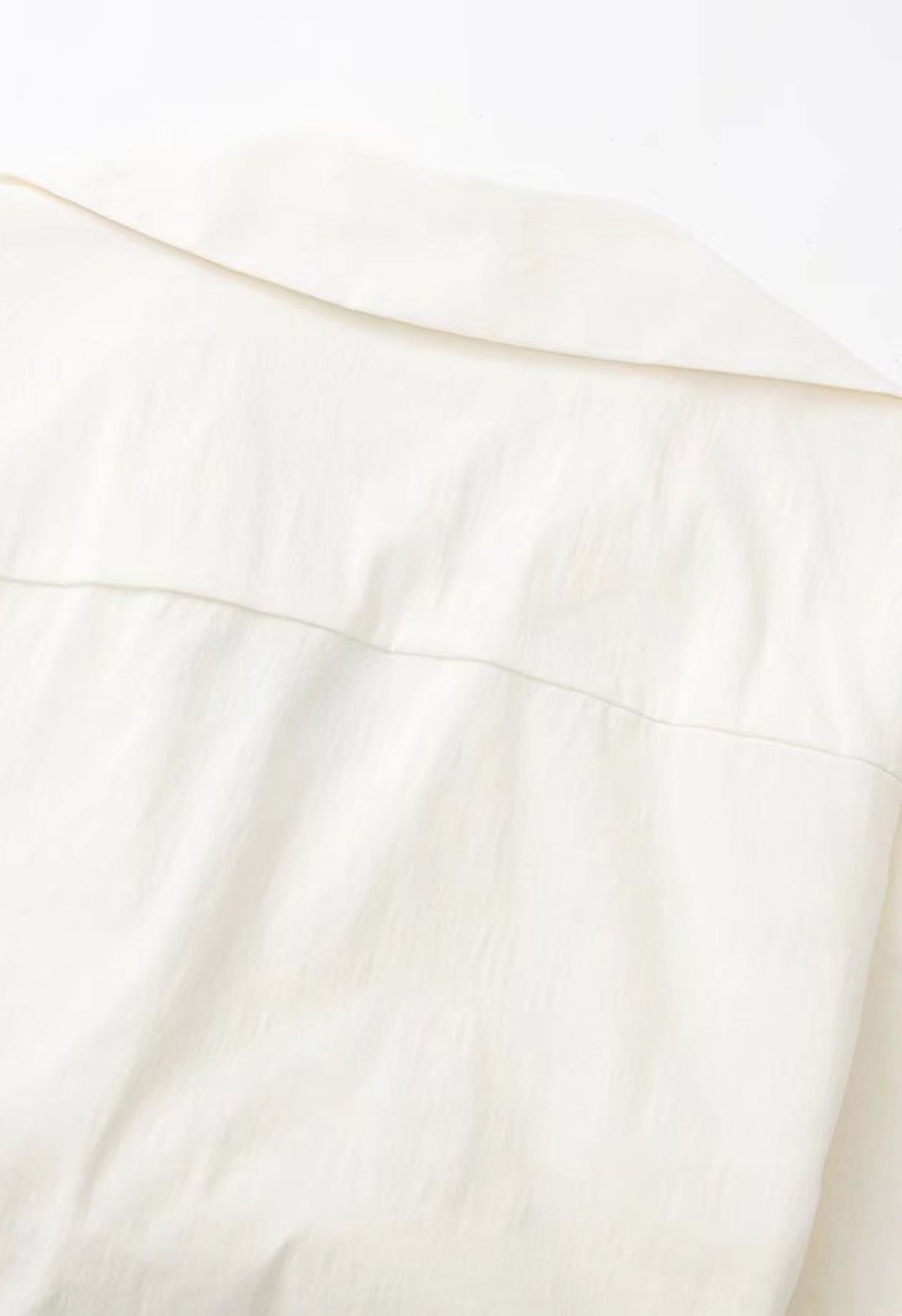 Front Tie Flap Pocket Crop Shirt in Ivory