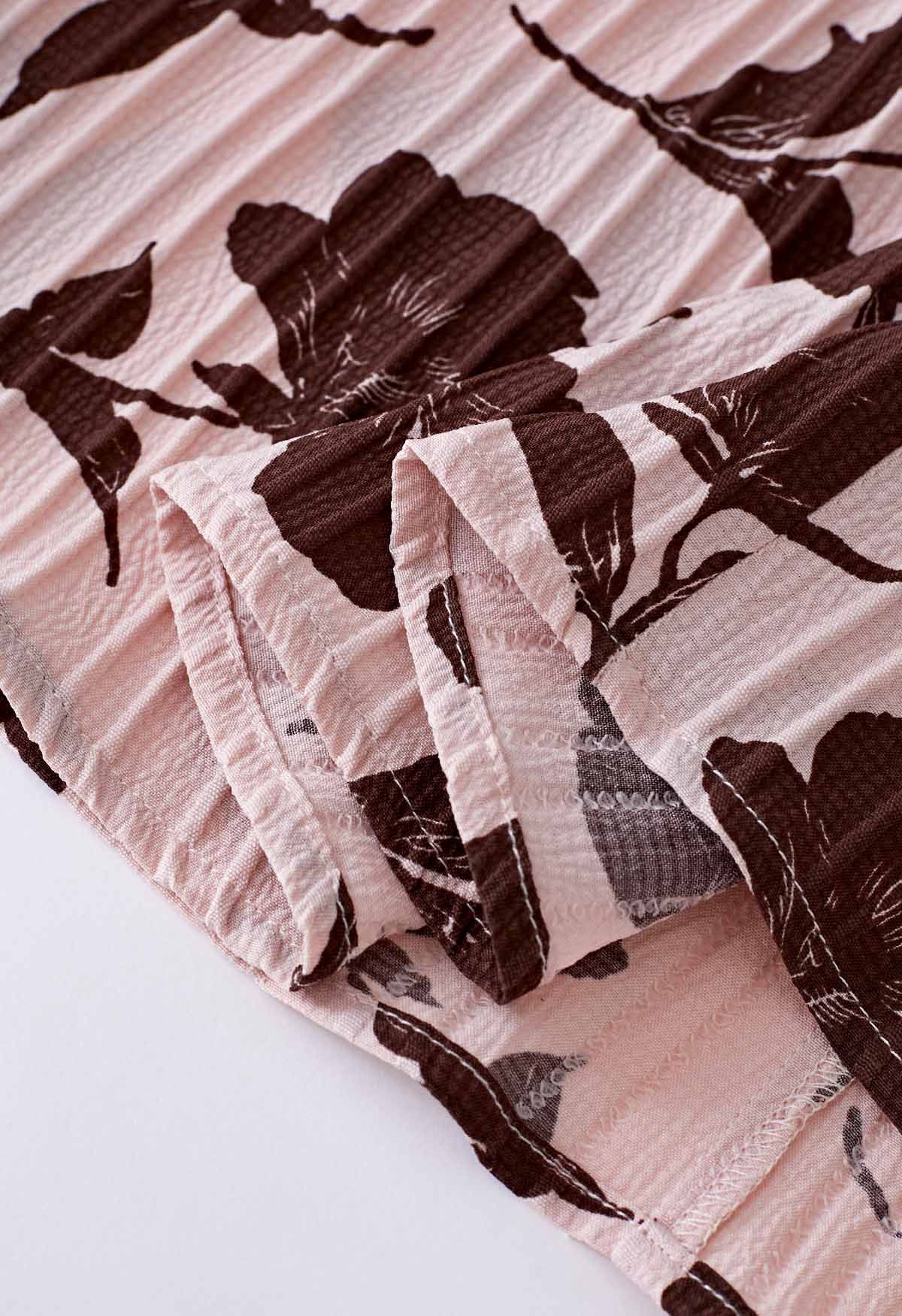 Falling Posy Printed Tie Back Midi Dress