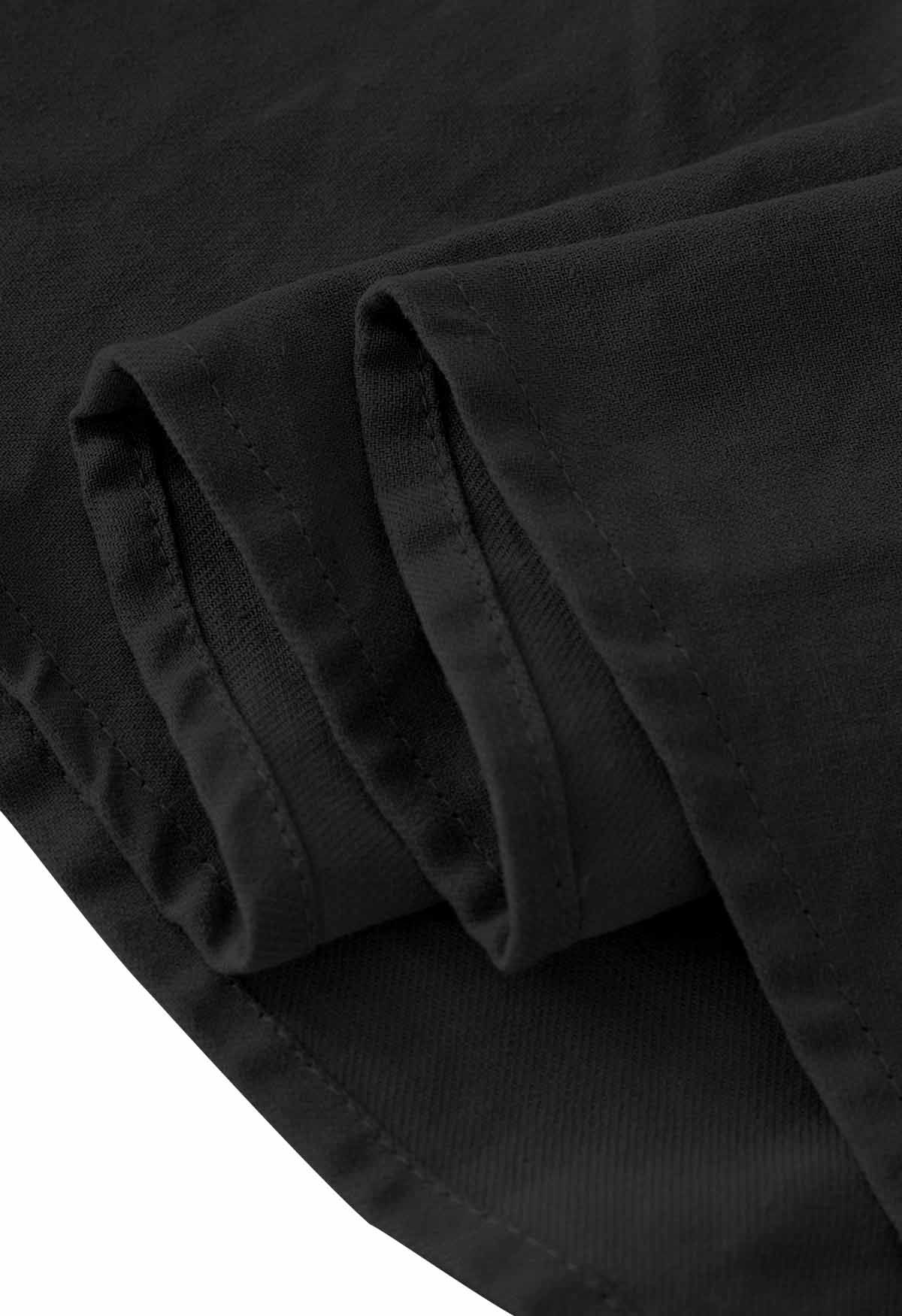 Soft Cotton Wide Leg Crop Pants in Black