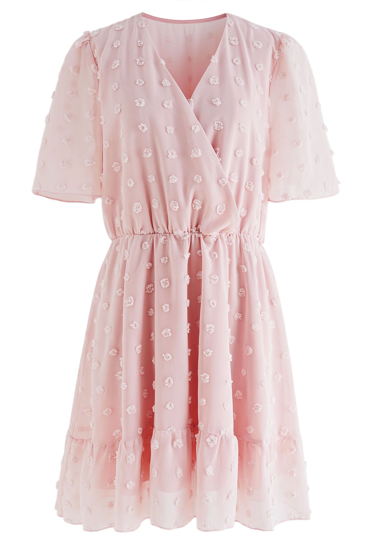 Cotton Candy Soft Mesh Faux Wrap Dress in Pink - Retro, Indie and ...