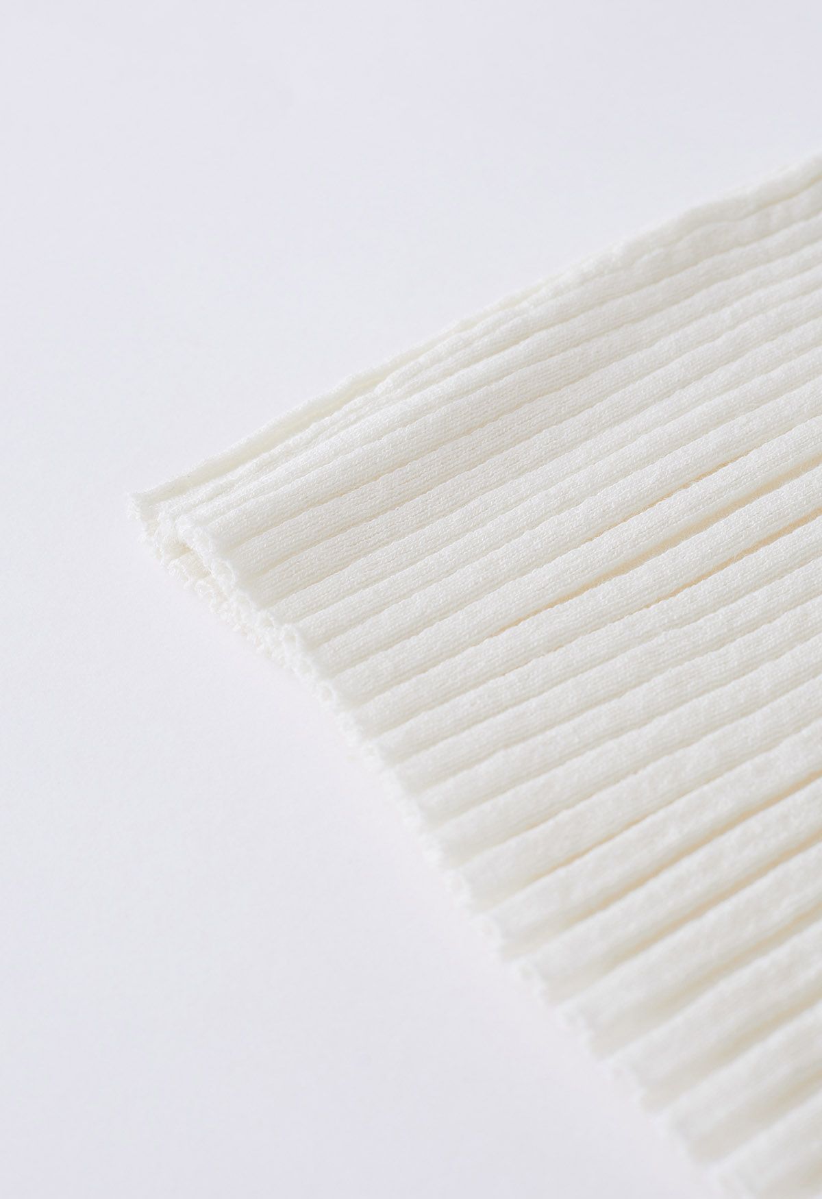 Mock Neck Sleeveless Rib Knit Top in Ivory