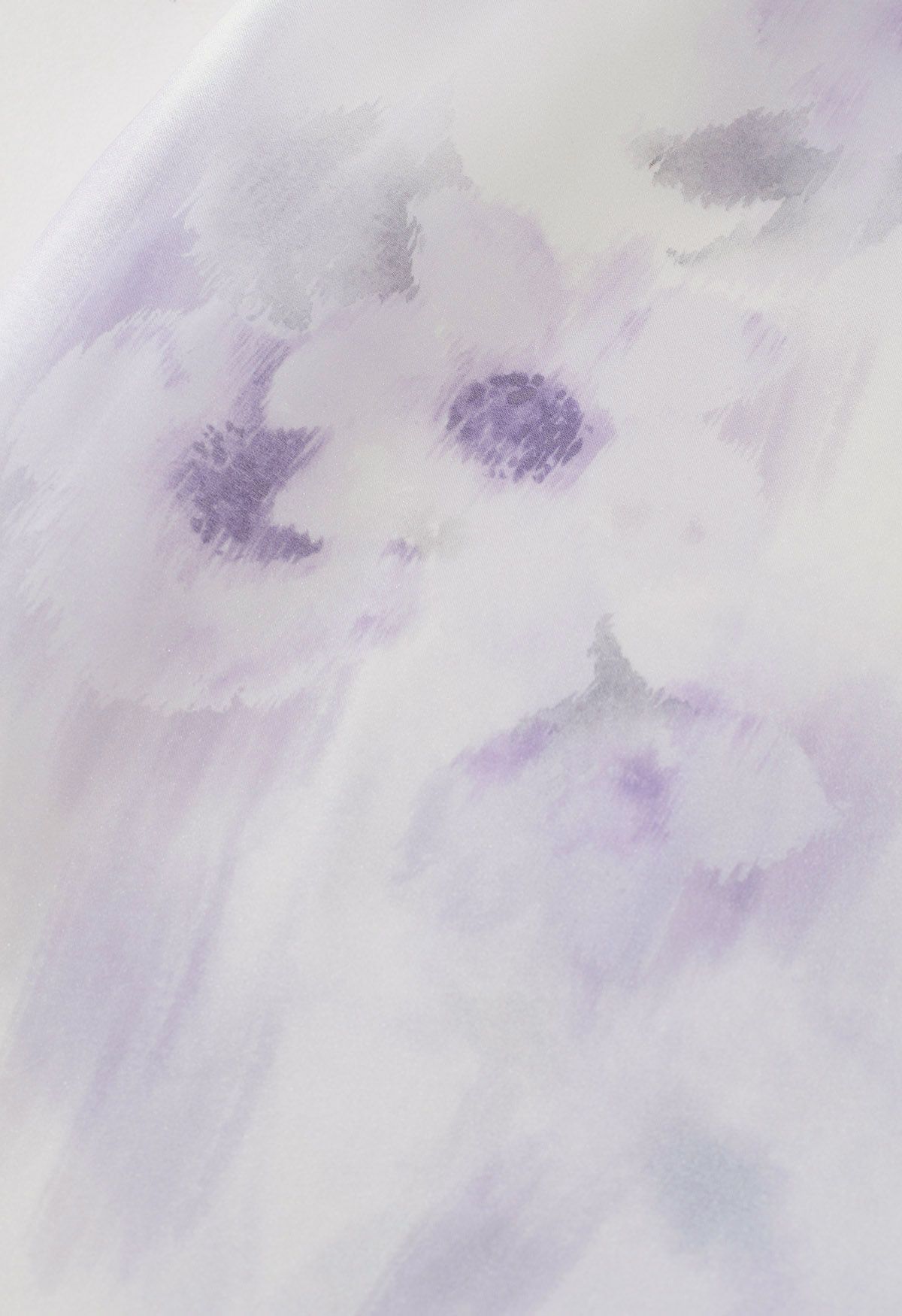 Watercolor Floral Bowknot Sheer Shirt in Lavender