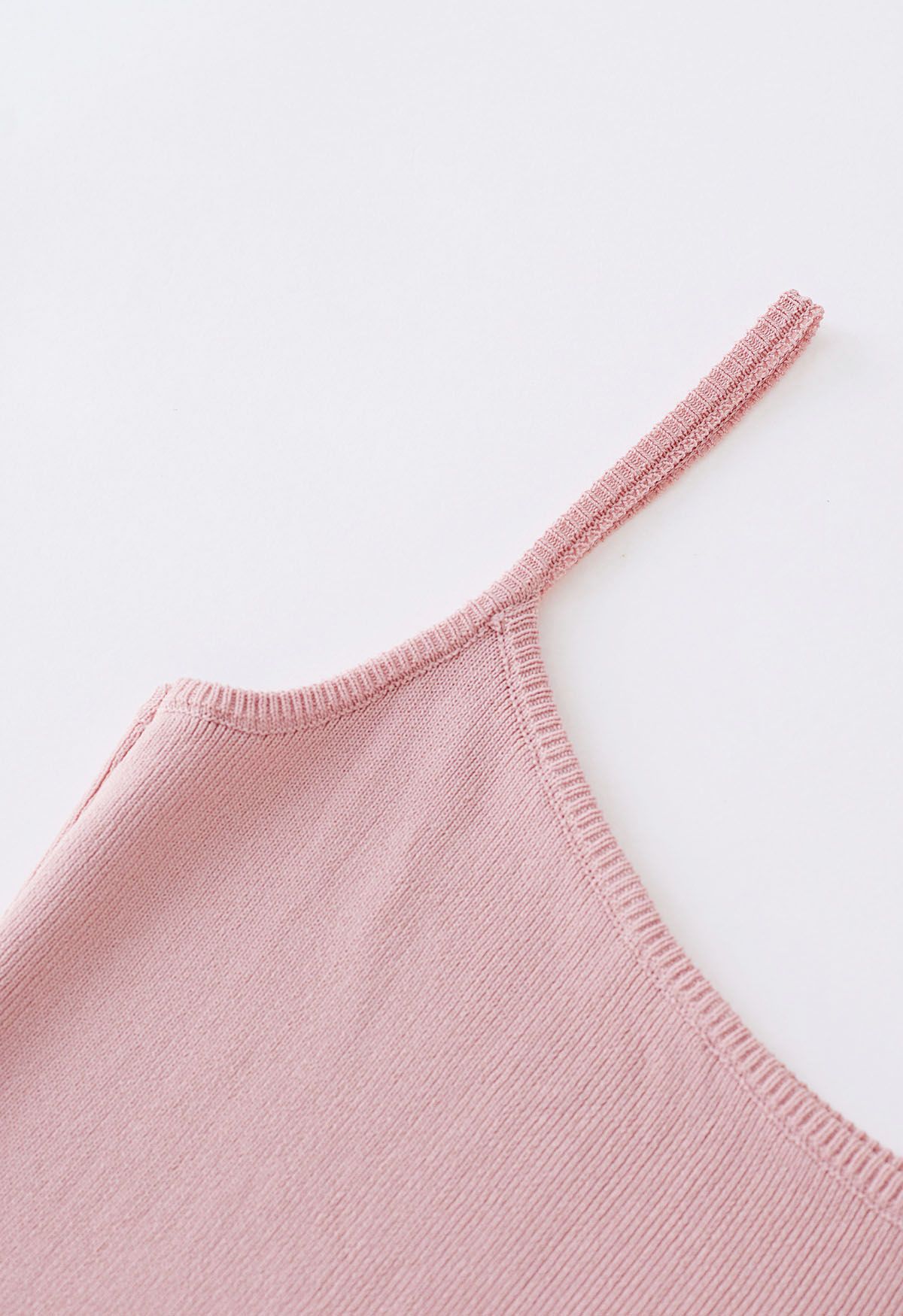 Asymmetric Straps Bodycon Knit Dress in Pink