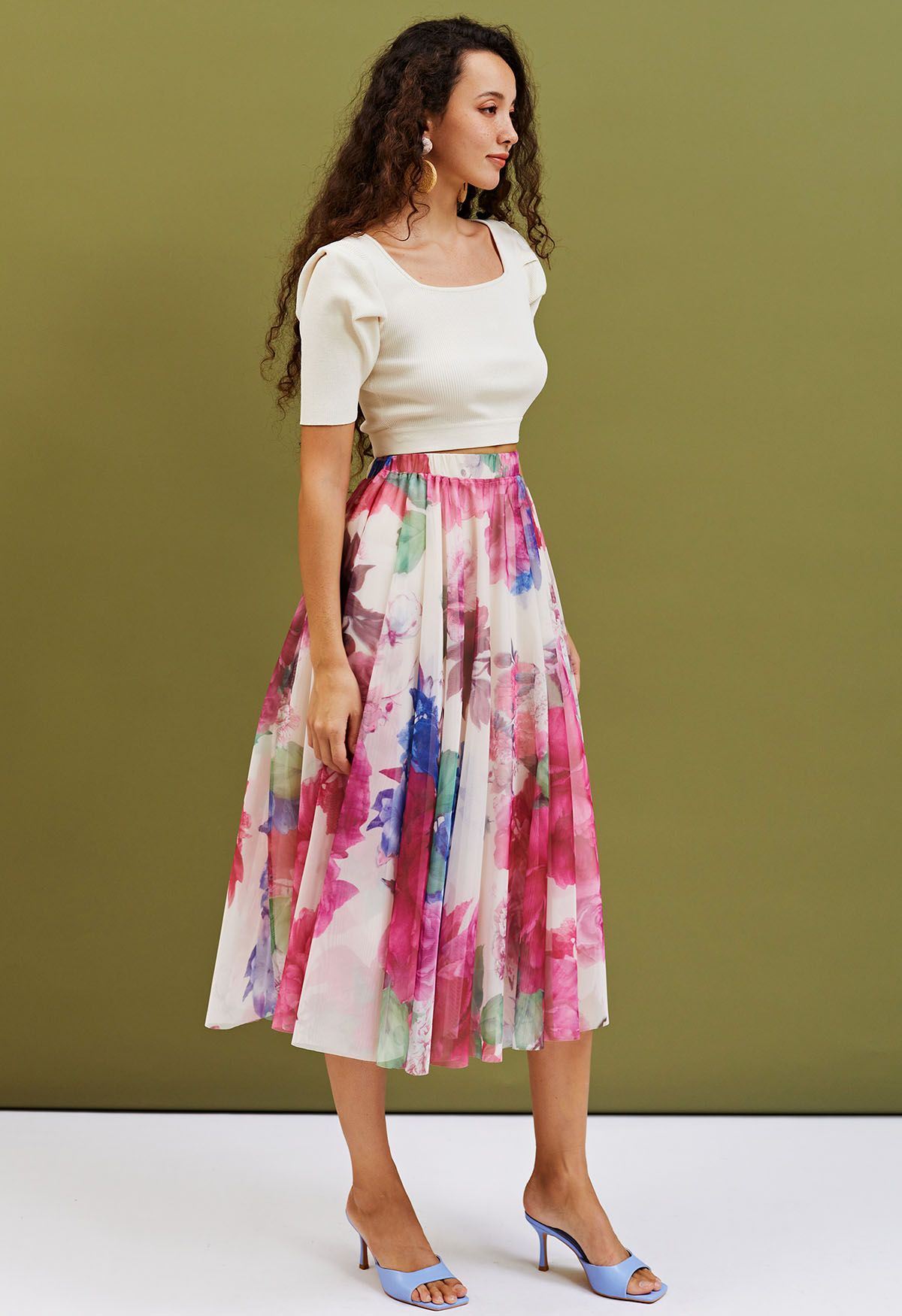 Dancing in Flowers Double-Layered Mesh Tulle Skirt