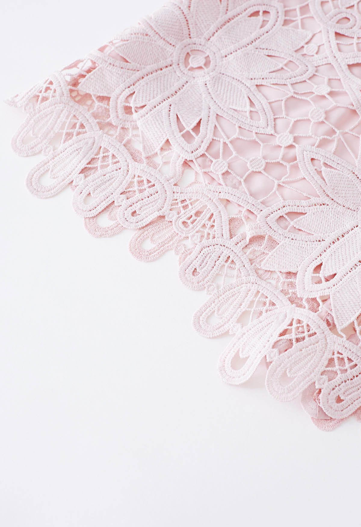 Flower Pattern Crochet Lace Flare Sleeves Top in Pink - Retro, Indie ...