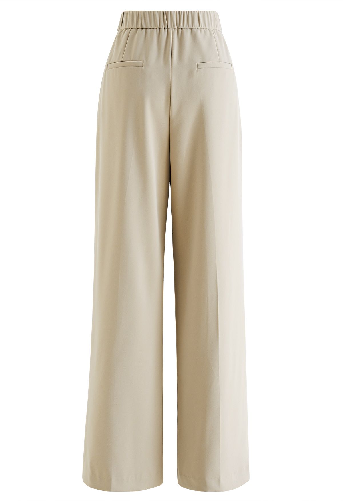 Simple Pleat Straight-Leg Pants in Light Tan - Retro, Indie and Unique ...