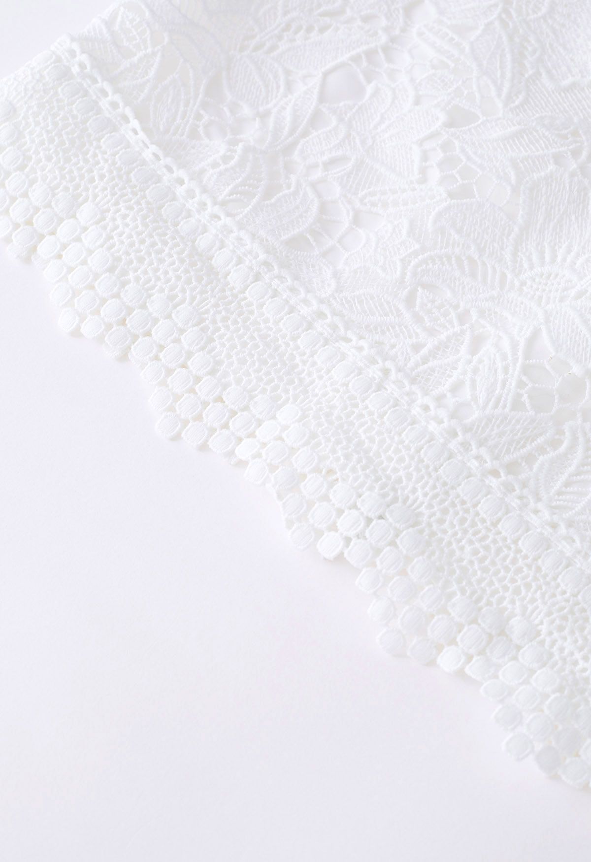 Lily Crochet Lace Crop Top in White - Retro, Indie and Unique Fashion