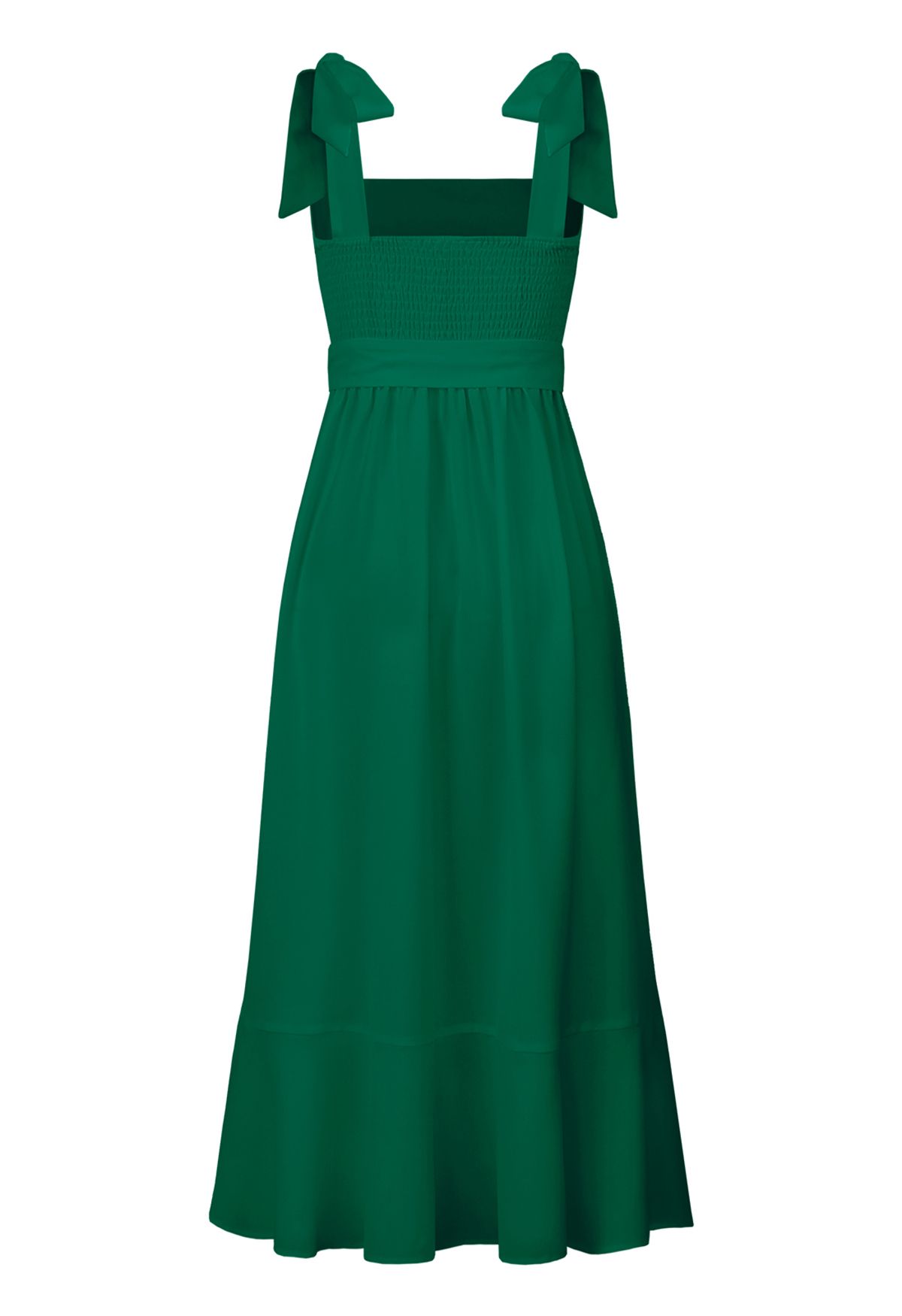 Ruffle Hem Tie-Shoulder Cami Dress in Green - Retro, Indie and Unique ...