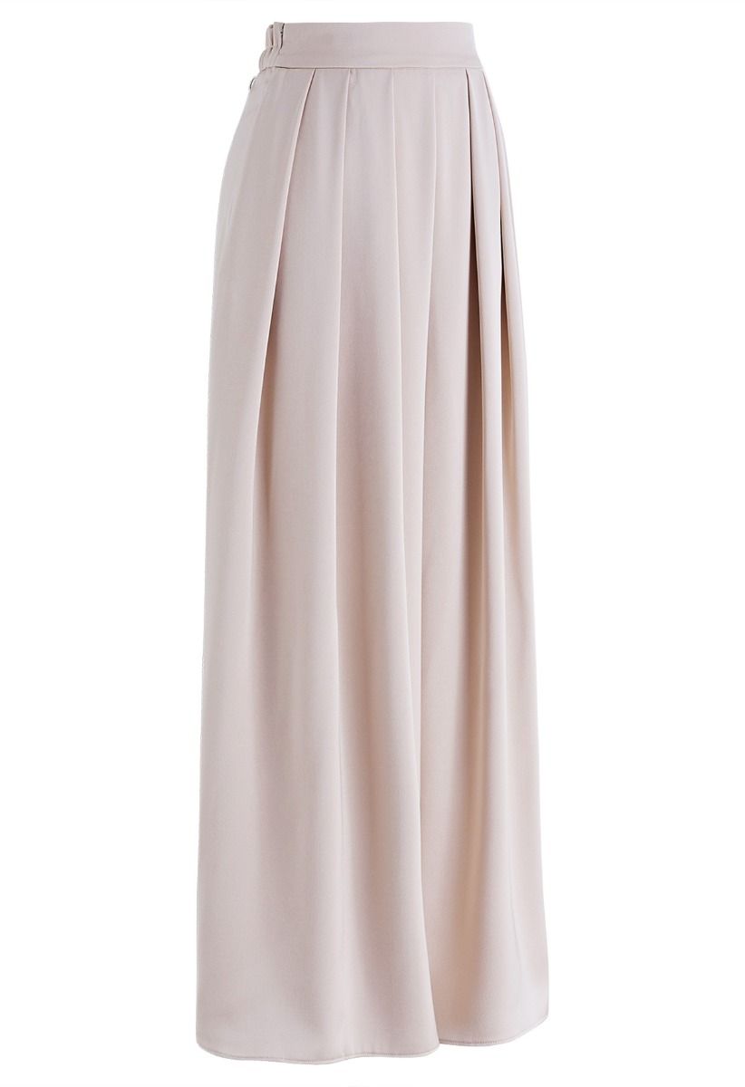 Fanciful Pleats Wide-Leg Pants in Blush - Retro, Indie and Unique Fashion