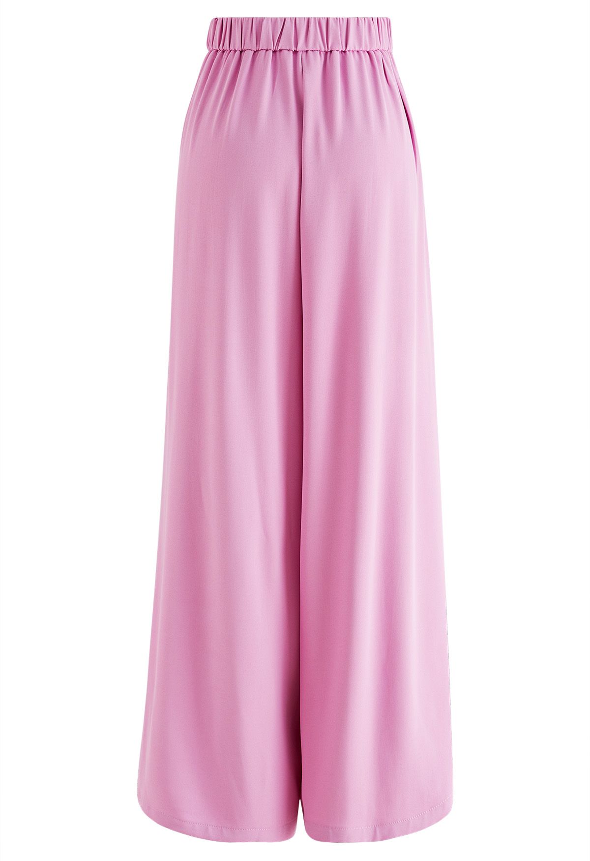 Asymmetric Pleated Chiffon Pull-On Wide-Leg Pants in Hot Pink - Retro,  Indie and Unique Fashion