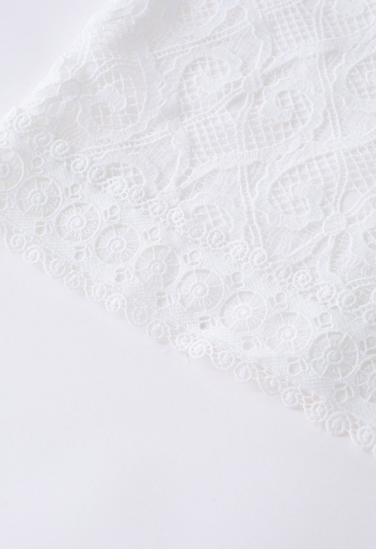 Heart Pattern Cutwork Lace Top in White - Retro, Indie and Unique Fashion