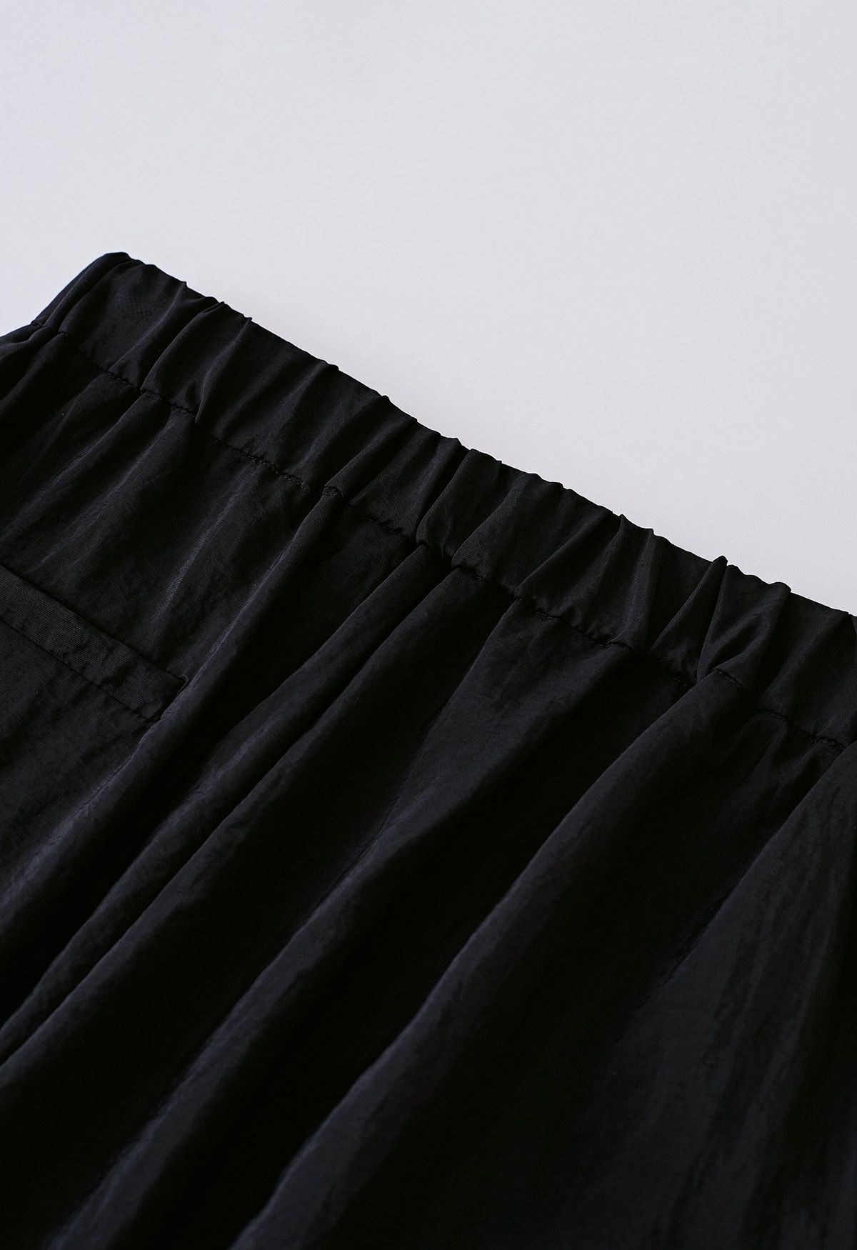 V-Neck Short-Sleeve Blazer and Wide-Leg Pants Set in Black